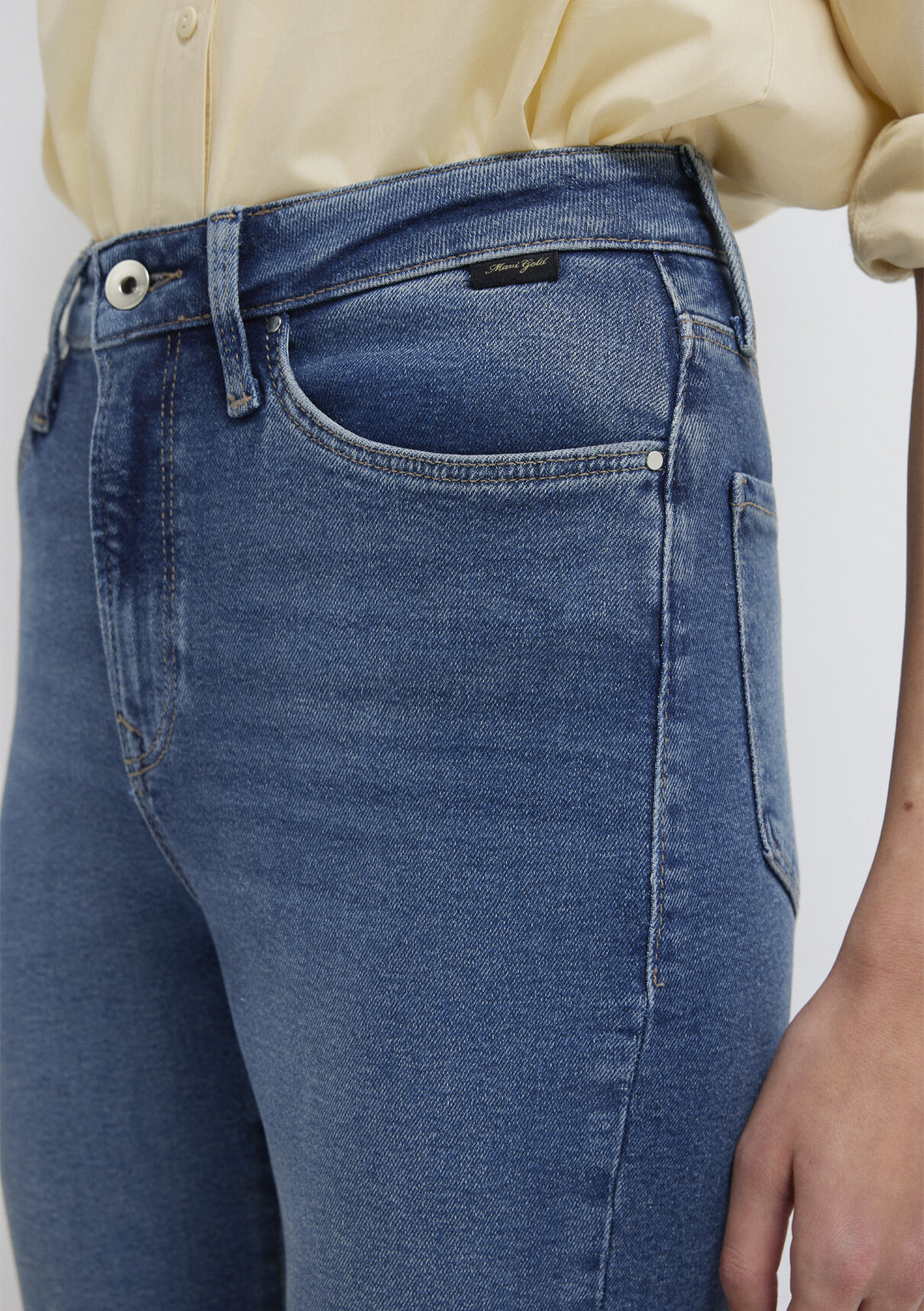 Mavi Gold Shape Puslu Koyu Mavi Jean Pantolon görsel 6
