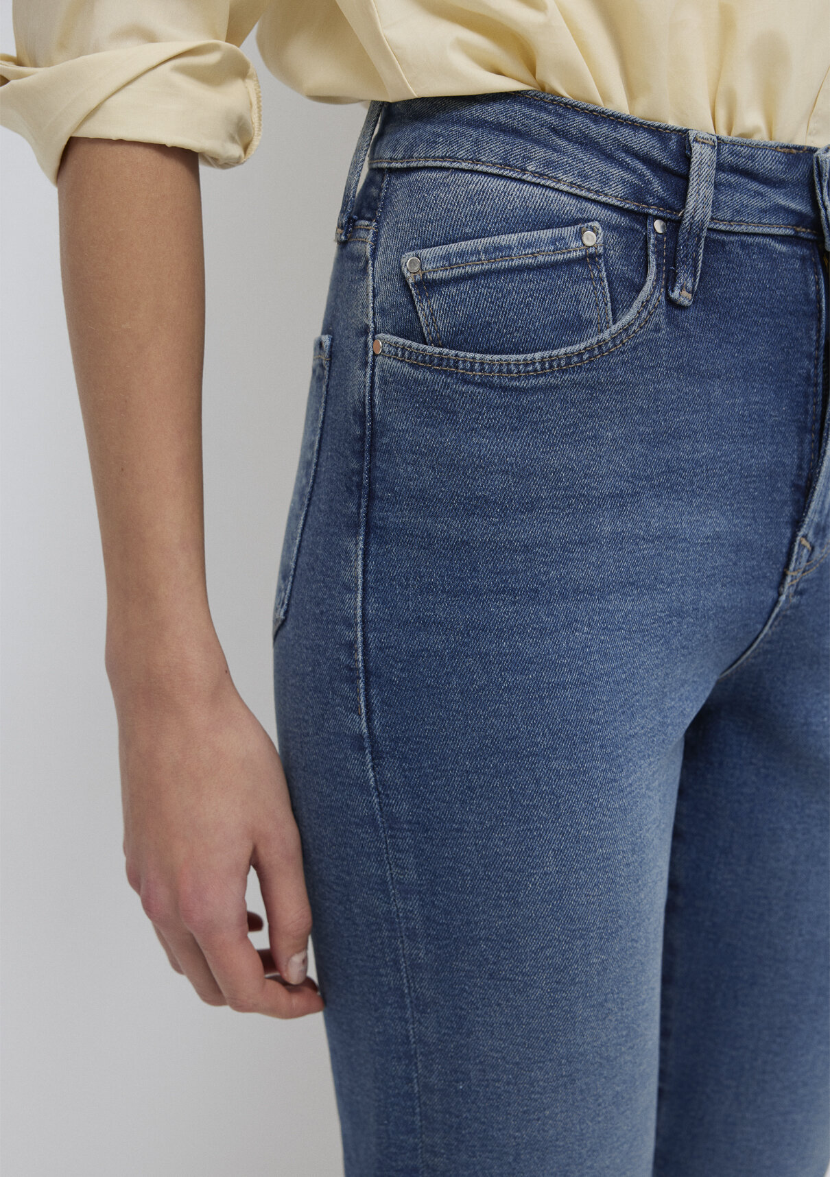 Mavi Gold Shape Puslu Koyu Mavi Jean Pantolon görsel 7