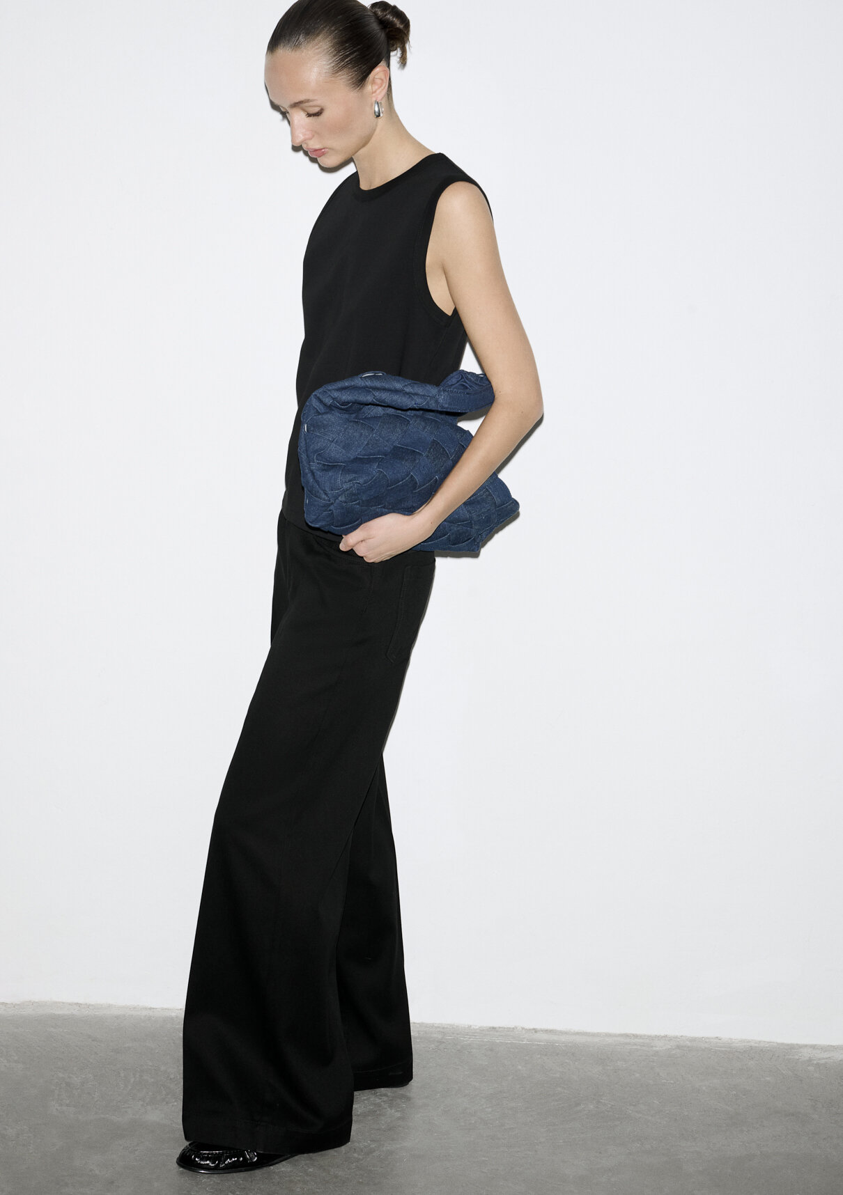 Mavi Siyah (TENCEL™) Liyosel Karışımlı Pantolon görsel 3