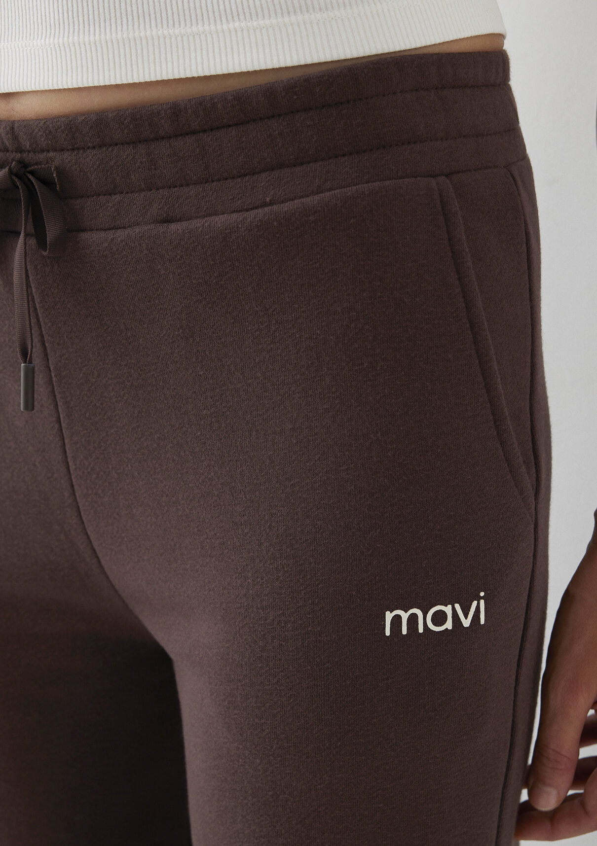 Mavi Logo Baskılı Kahverengi Eşofman Altı görsel 6