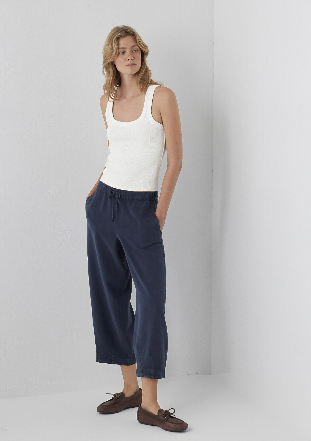 Mavi Keten (Tencel™) Lyocell Karışımlı Lacivert Pantolon görsel 2