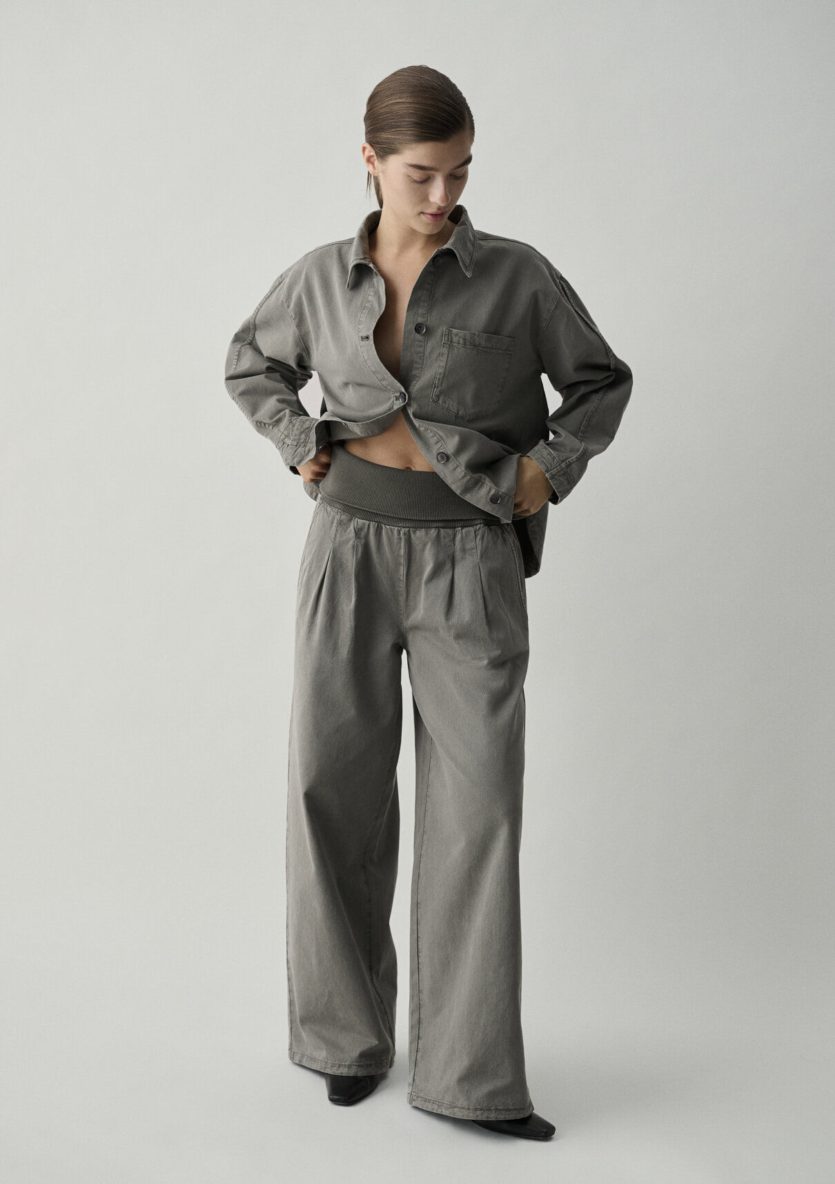 Mavi (Tencel™) Lyocell Karışımlı Gri Pantolon