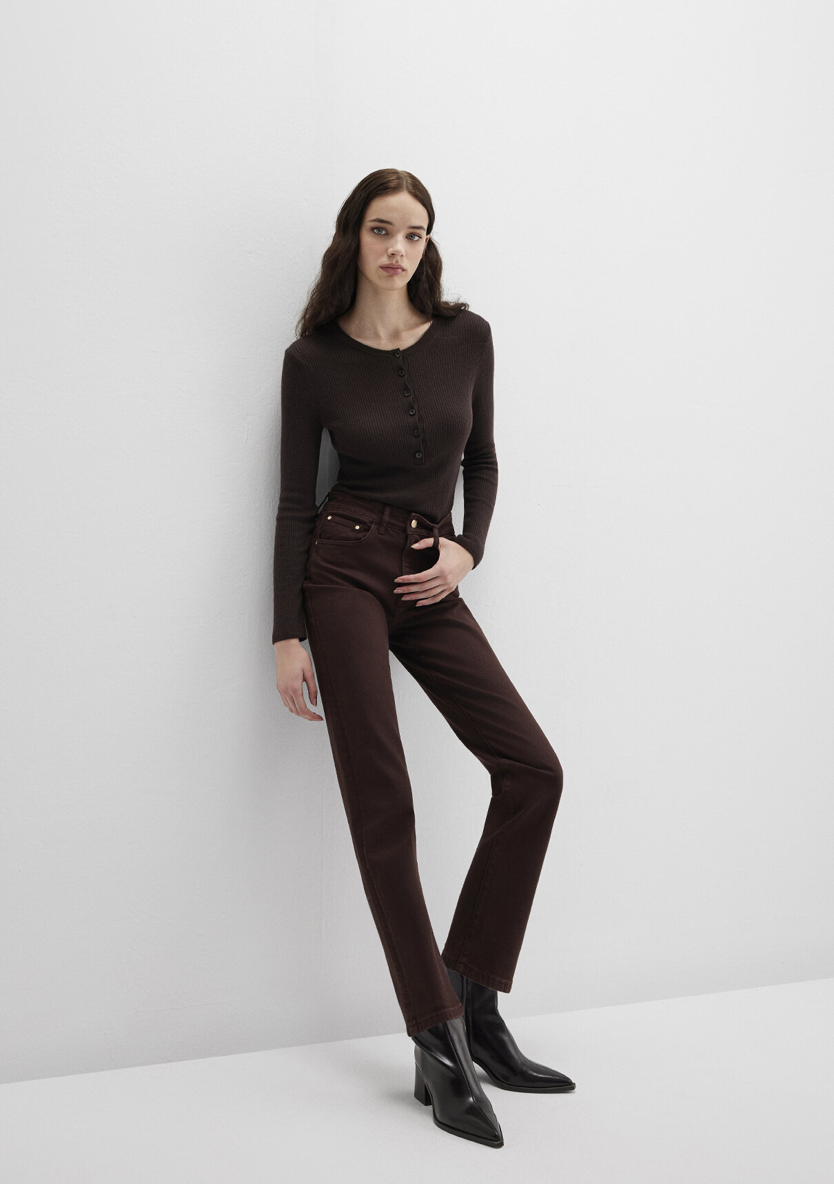 Mavi New York Kahverengi Gabardin Pantolon