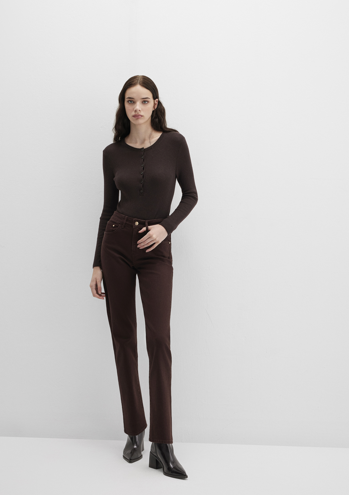 Mavi New York Kahverengi Gabardin Pantolon görsel 2