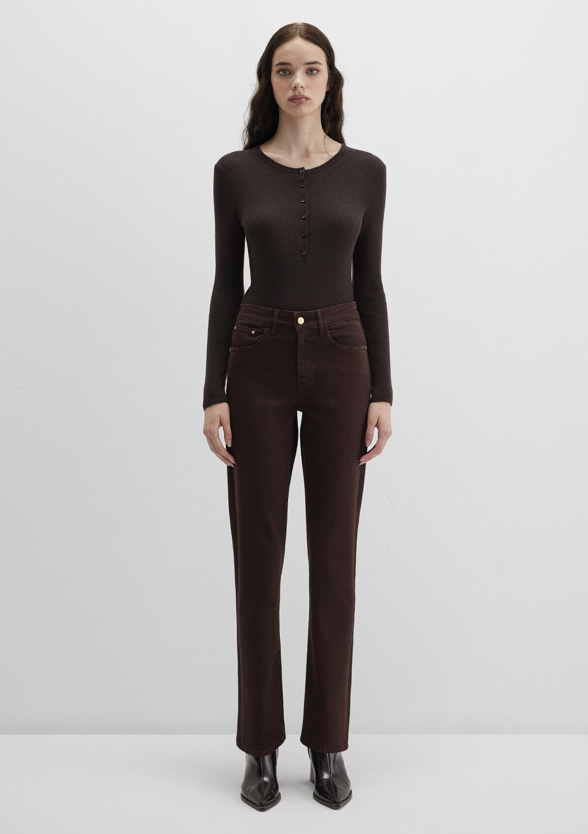 Mavi New York Kahverengi Gabardin Pantolon görsel 3
