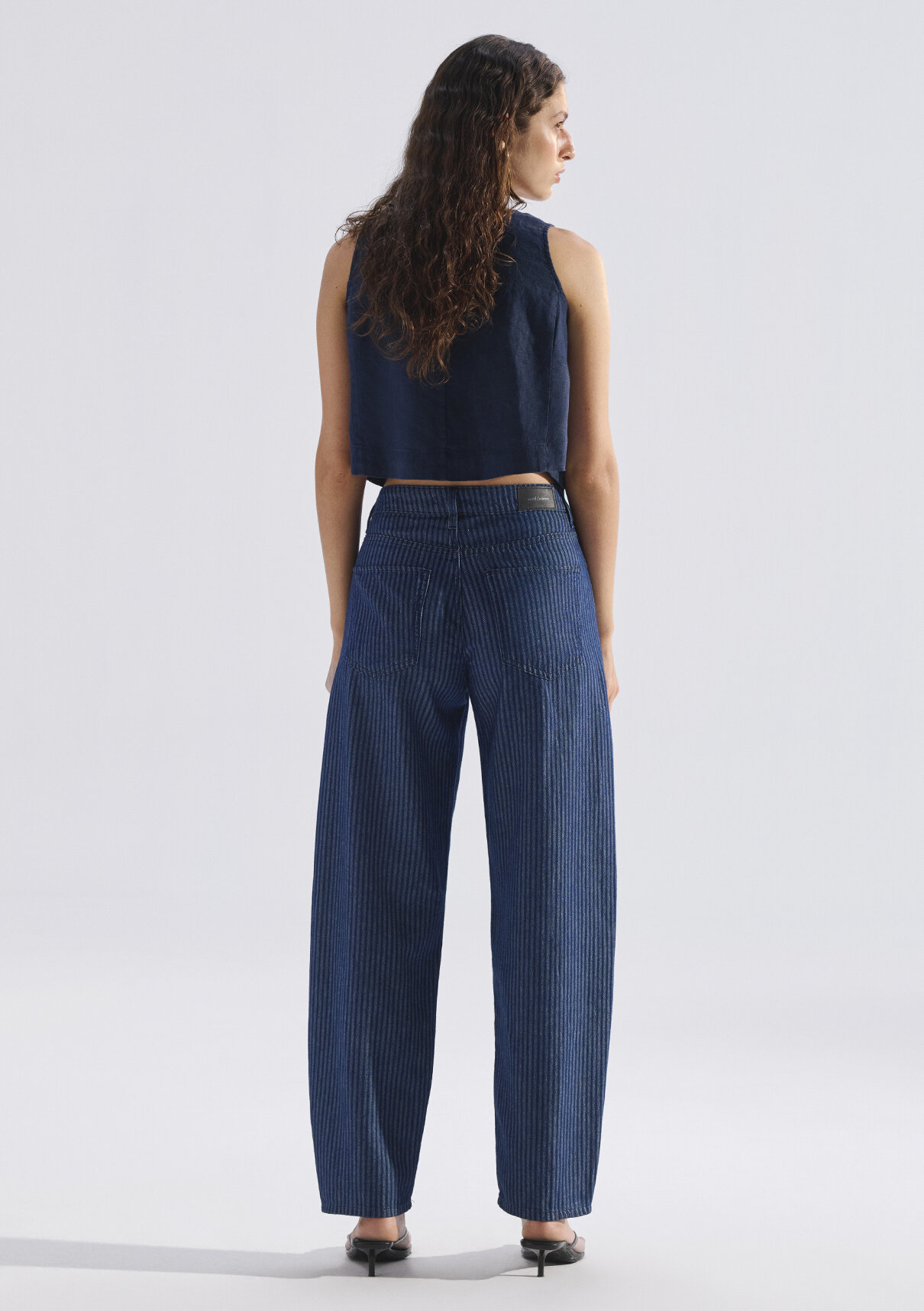 Mavi Edition Keten Karışımlı Çizgili Jean Pantolon görsel 5