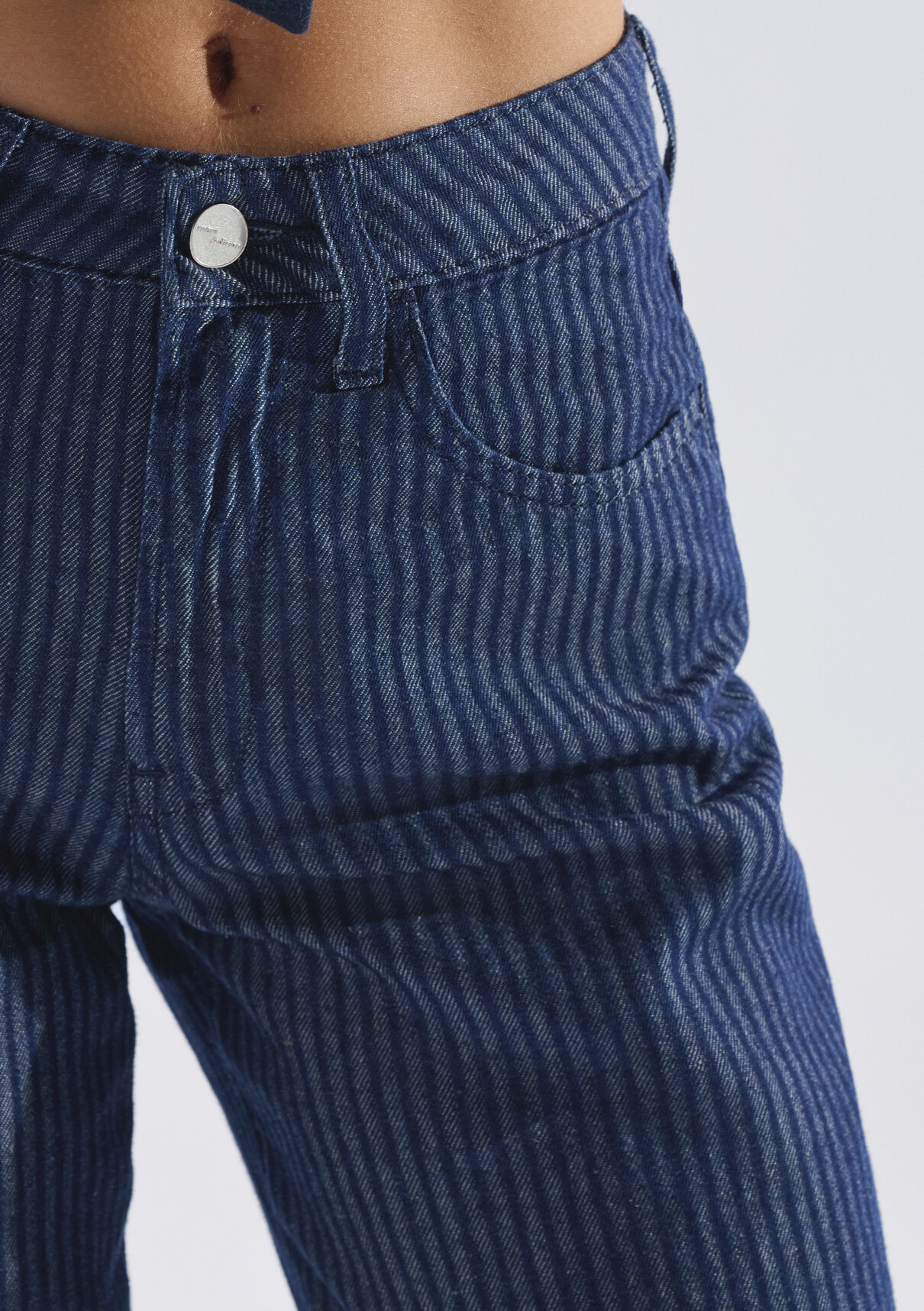 Mavi Edition Keten Karışımlı Çizgili Jean Pantolon görsel 7