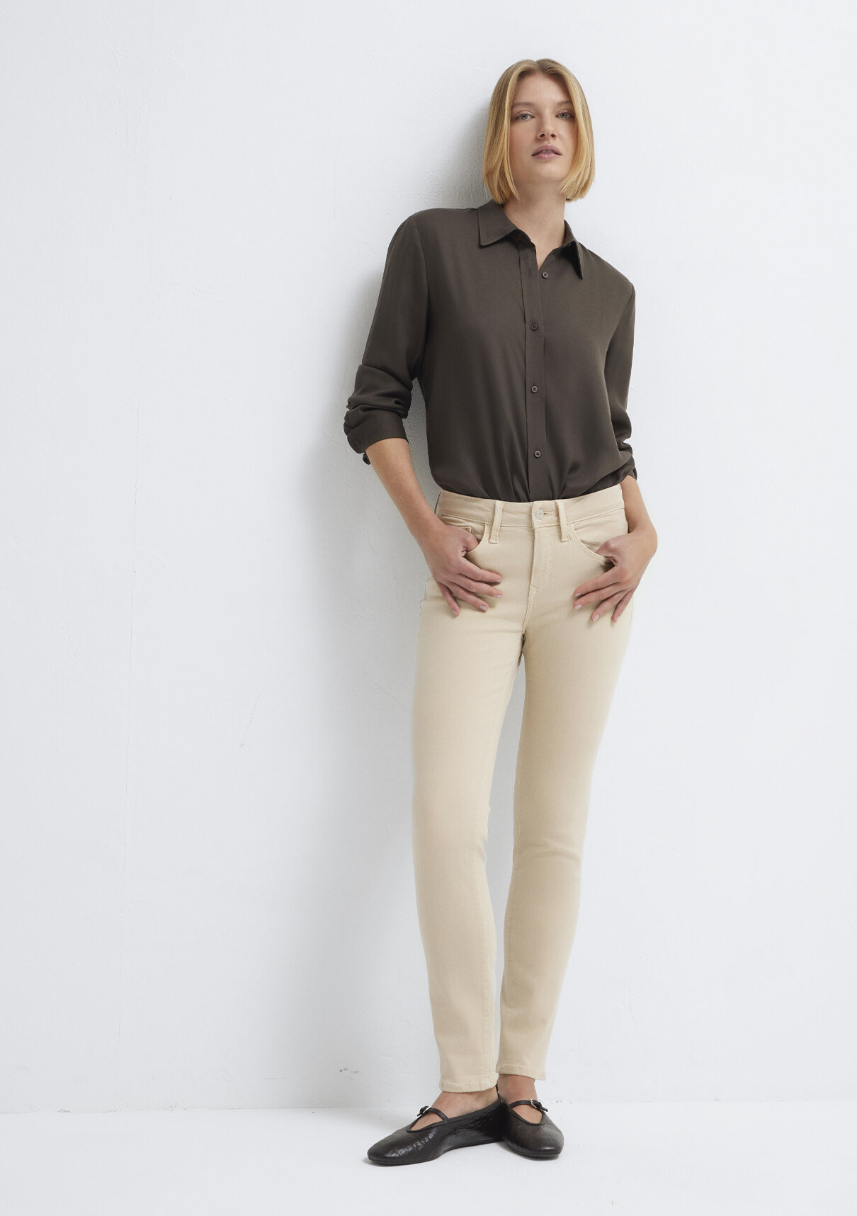 Mavi Ada Mavi Premium Krem Gabardin Pantolon