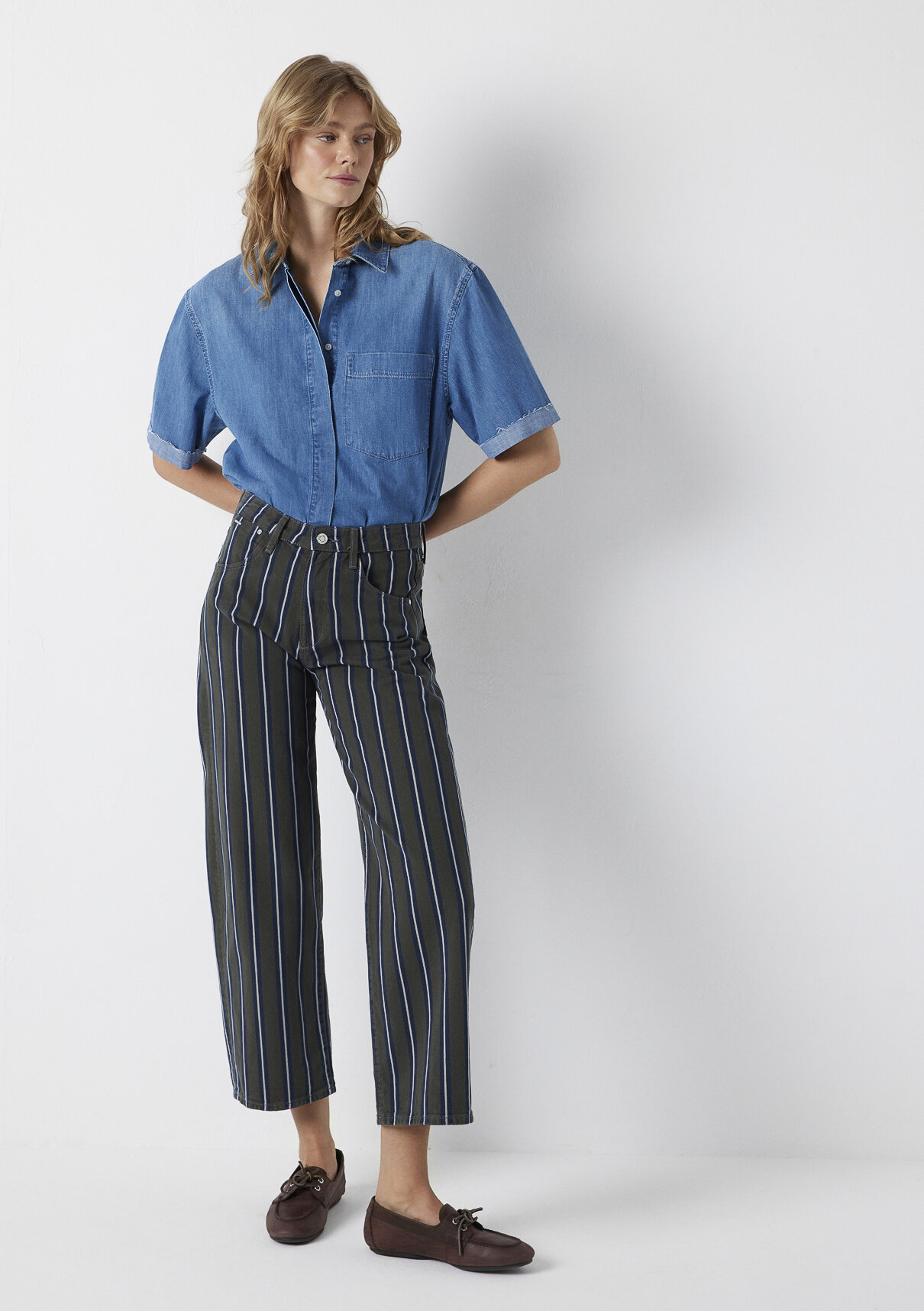 Mavi Edition Çizgili Jean Pantolon görsel 3