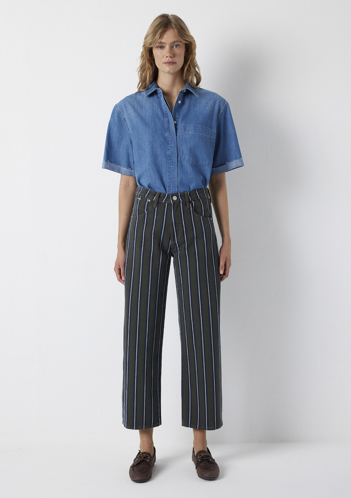 Mavi Edition Çizgili Jean Pantolon görsel 4