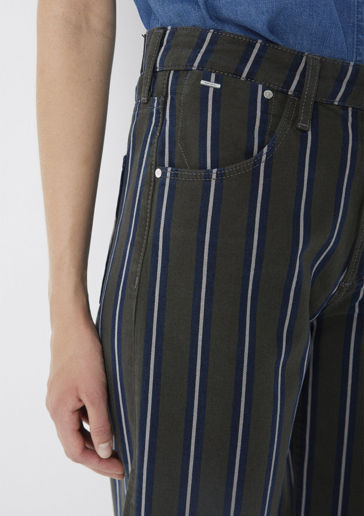 Mavi Edition Çizgili Jean Pantolon görsel 8