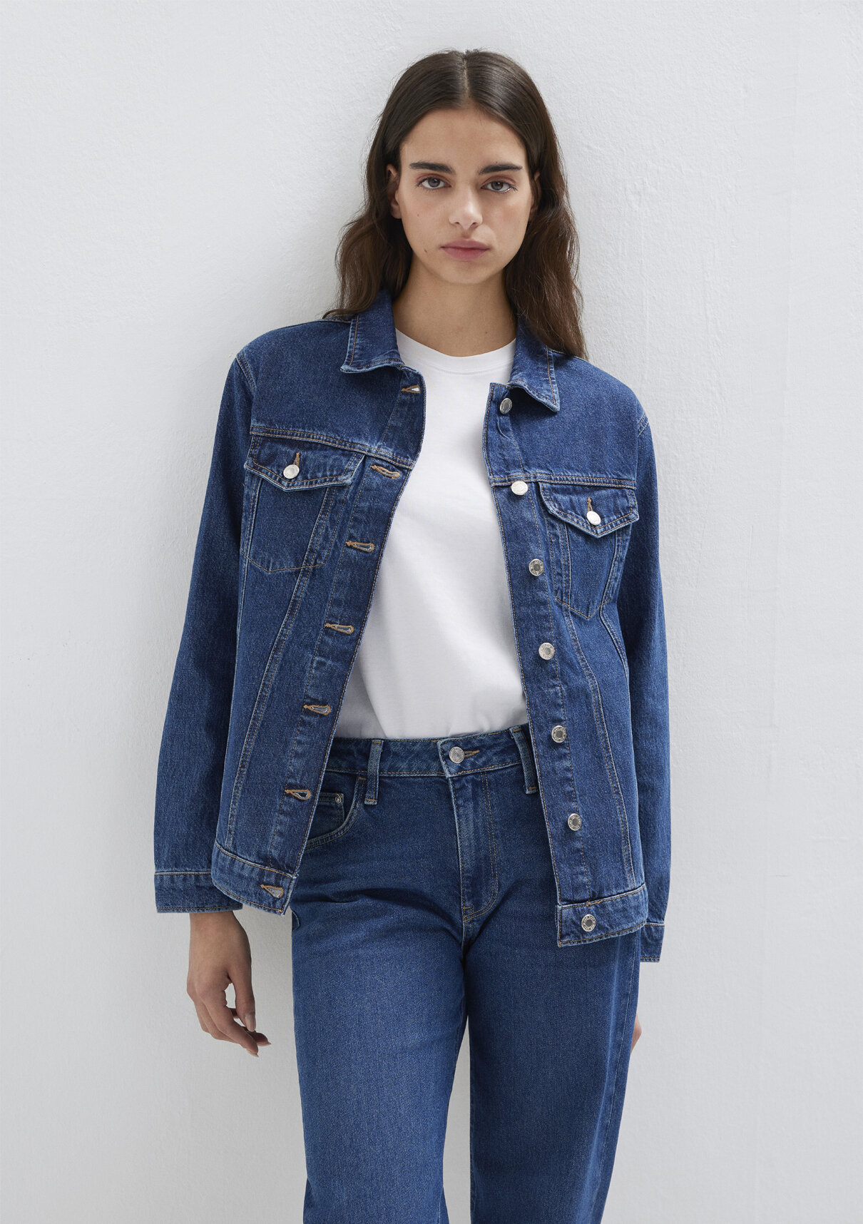Mavi Karla 90s Koyu Mavi Jean Ceket
