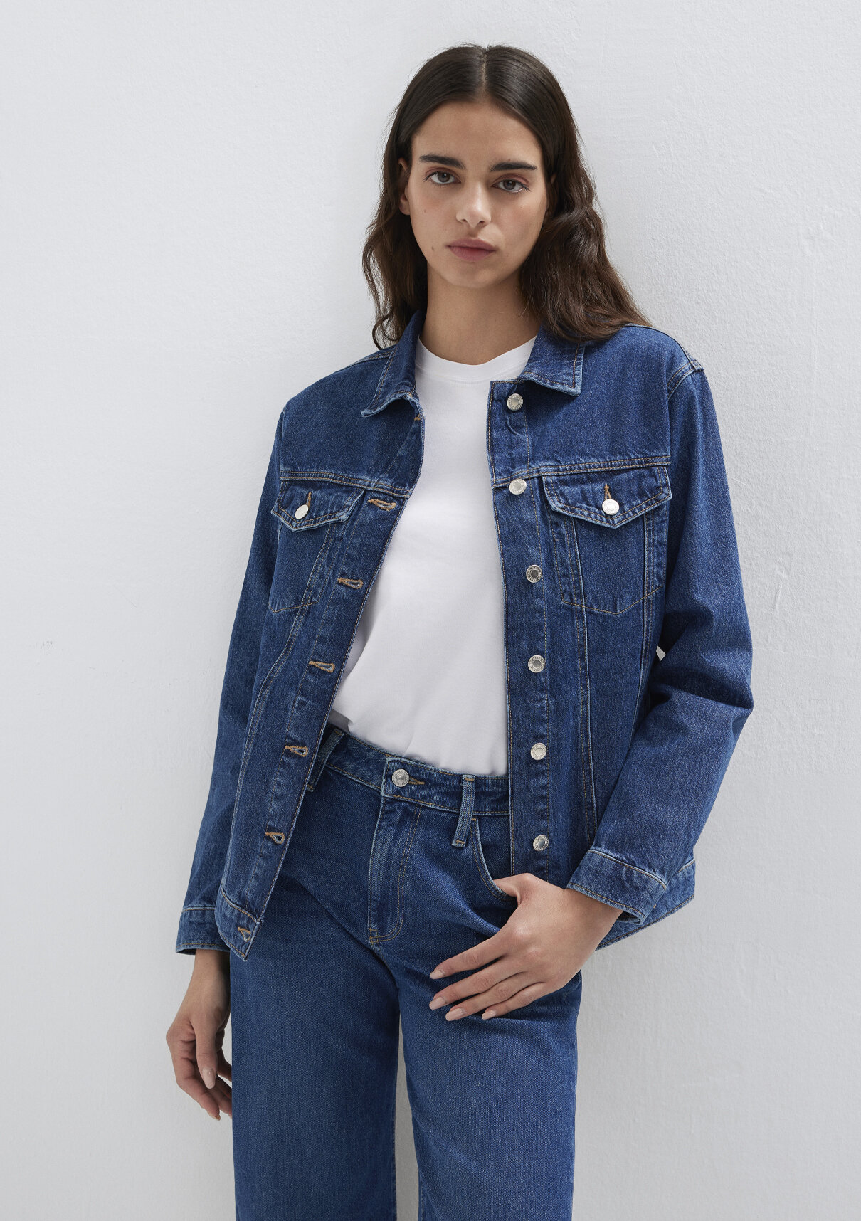 Mavi Karla 90s Koyu Mavi Jean Ceket görsel 3