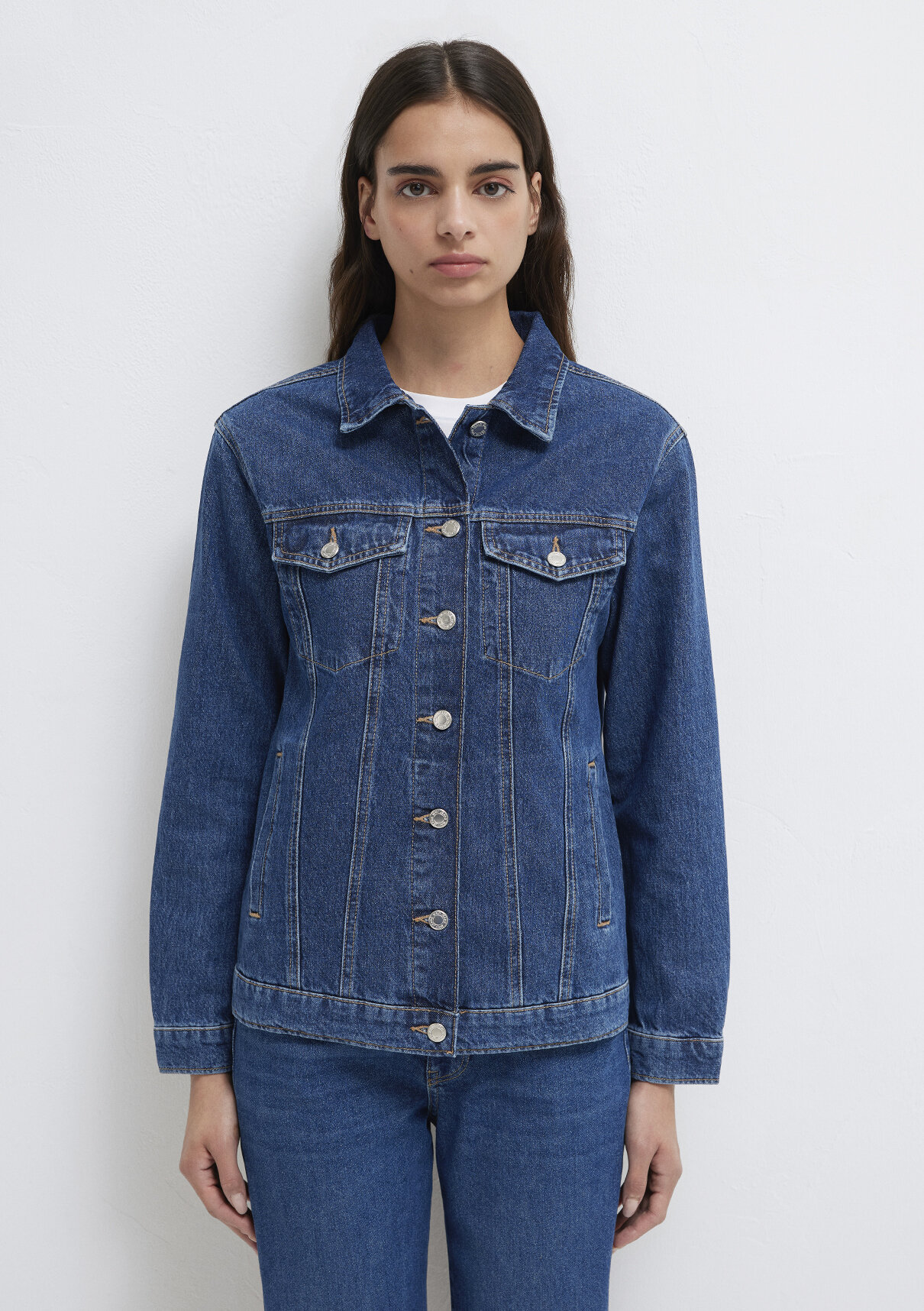 Mavi Karla 90s Koyu Mavi Jean Ceket görsel 4