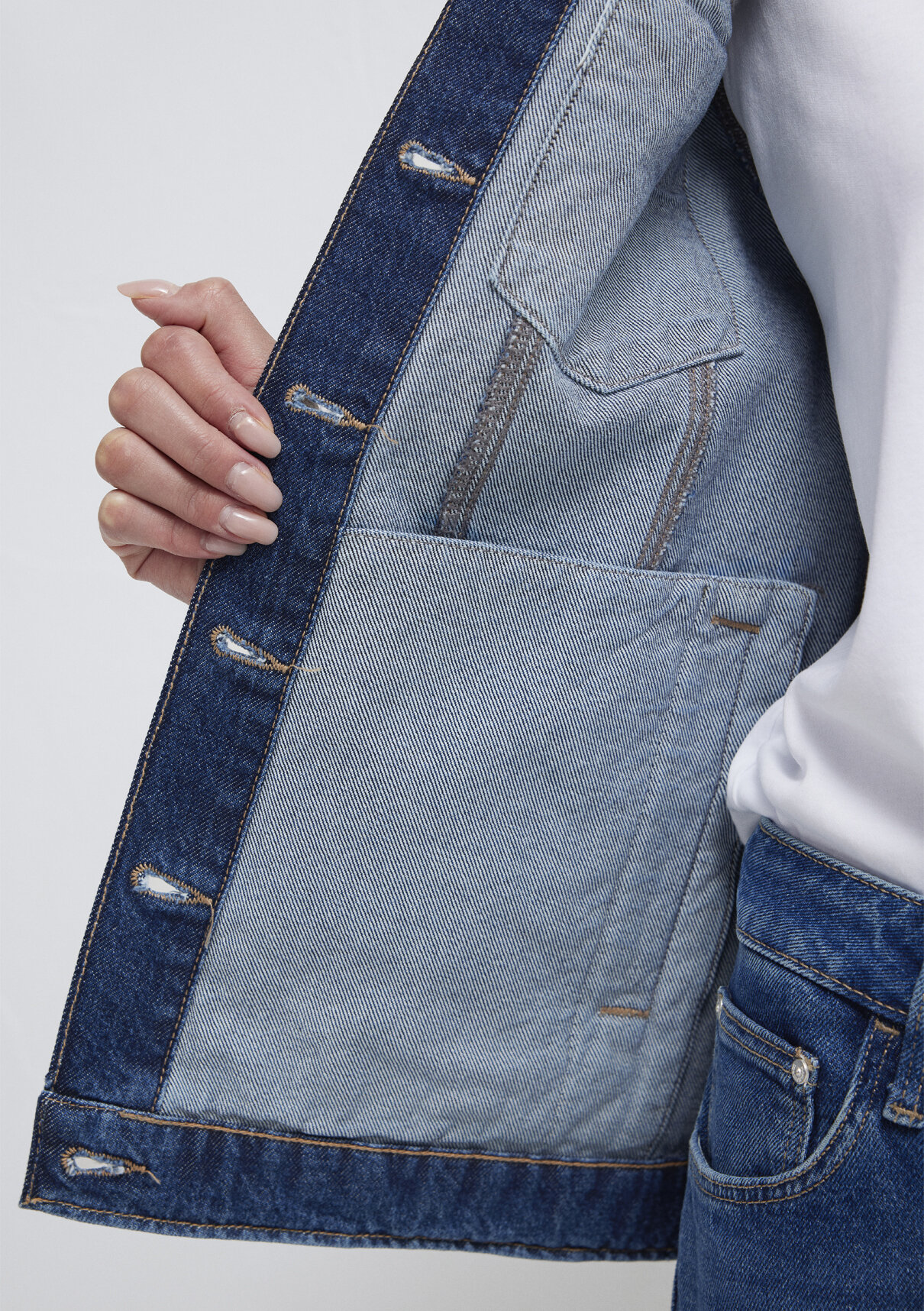 Mavi Karla 90s Koyu Mavi Jean Ceket görsel 8