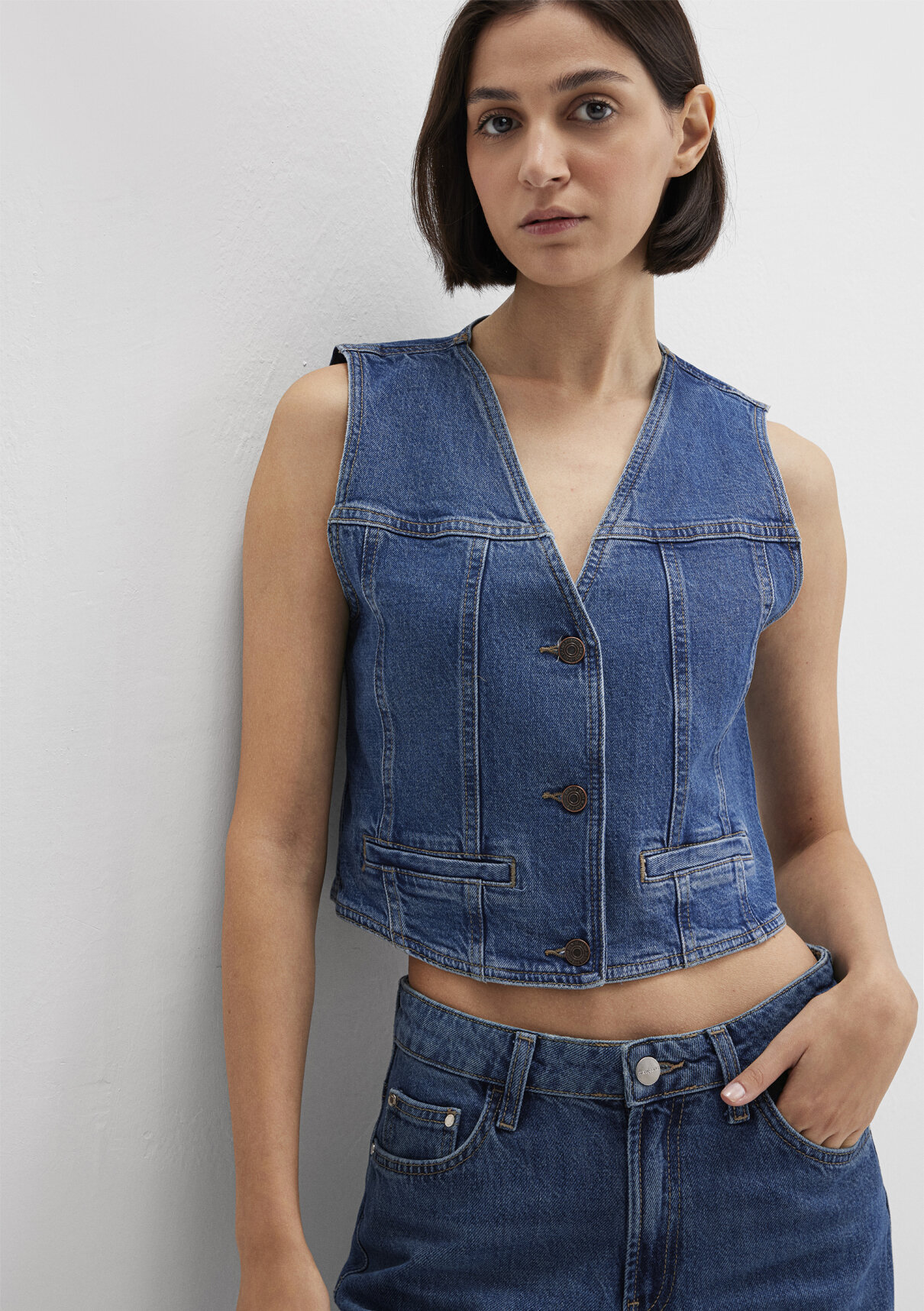 Mavi Real Blue Koyu Mavi Jean Yelek