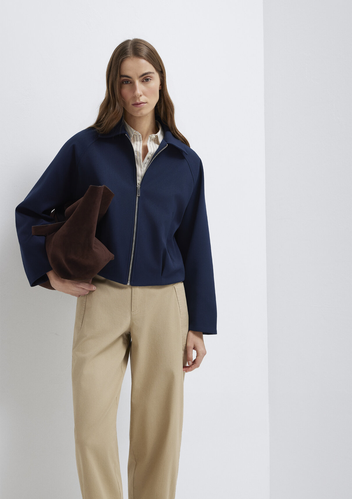Mavi Lacivert Crop Ceket