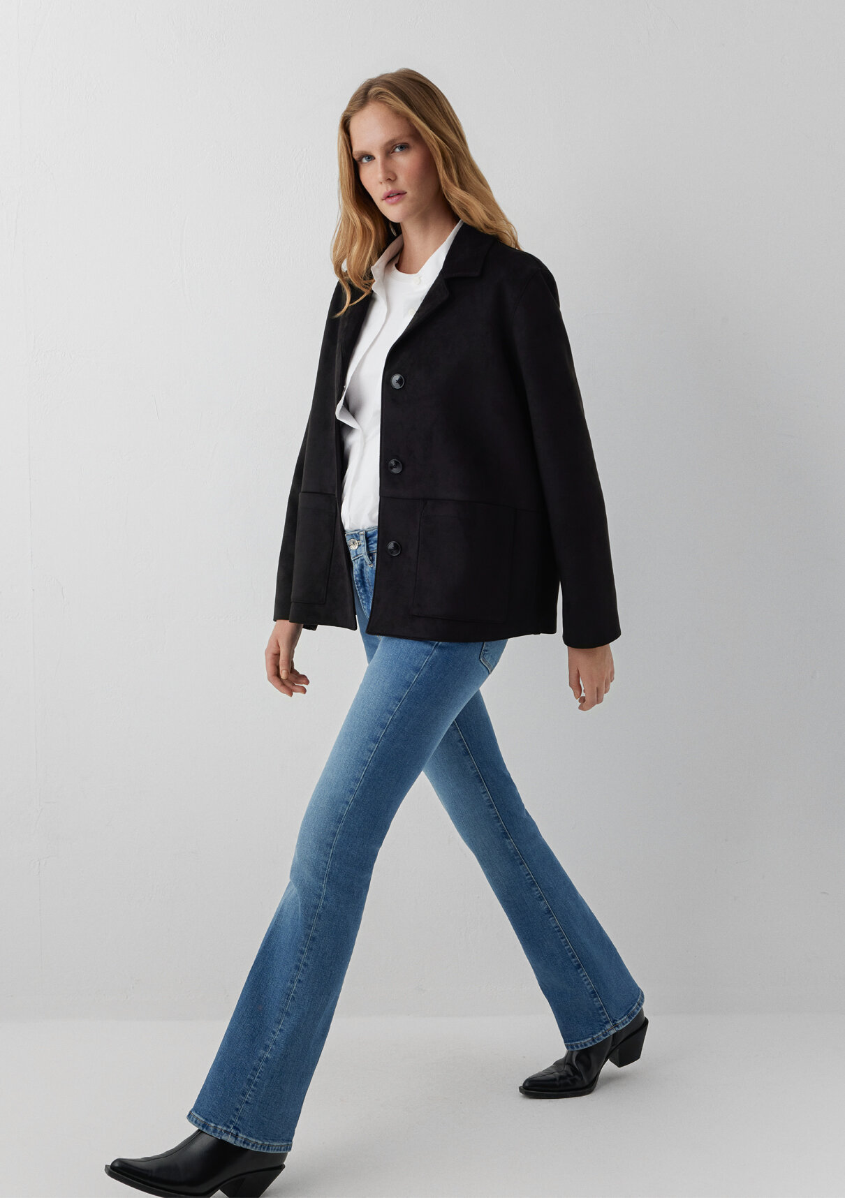 Mavi Suni Süet Siyah Blazer görsel 3