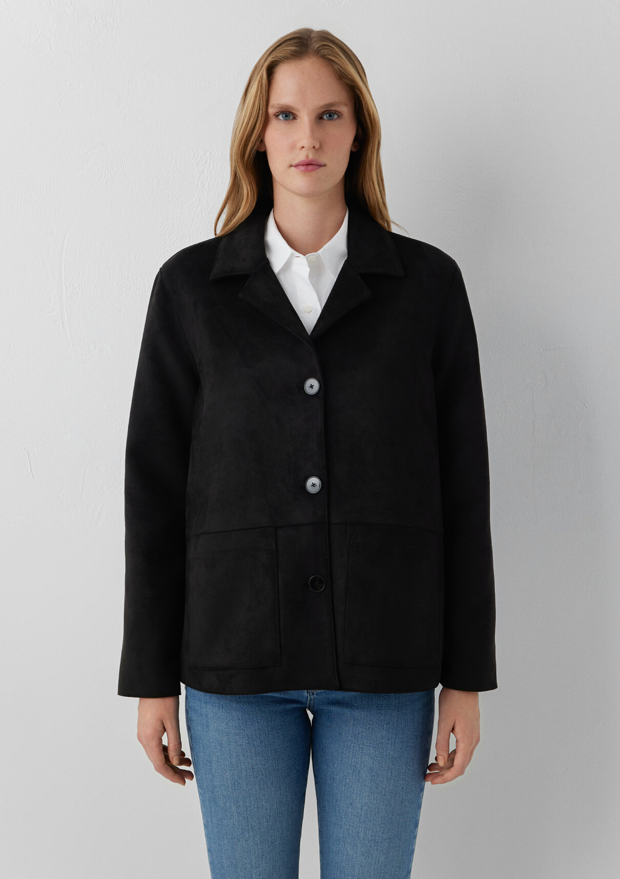 Mavi Suni Süet Siyah Blazer görsel 4