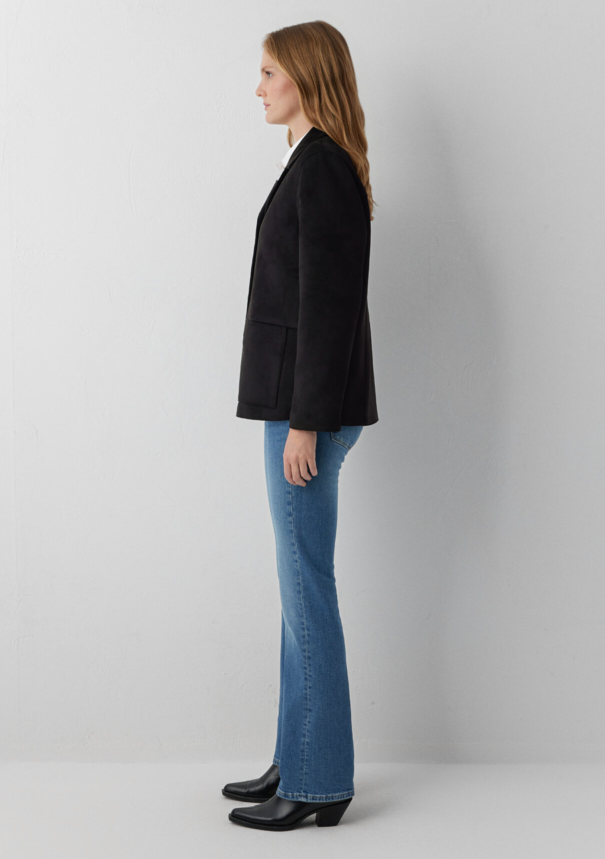 Mavi Suni Süet Siyah Blazer görsel 5