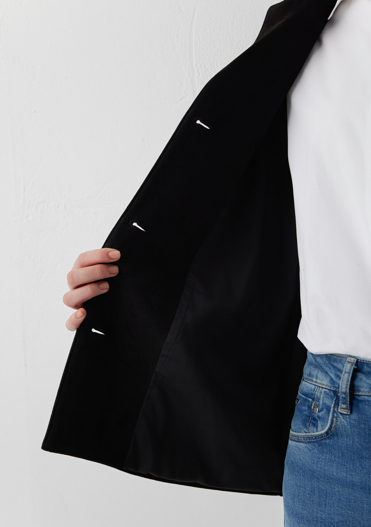Mavi Suni Süet Siyah Blazer görsel 8