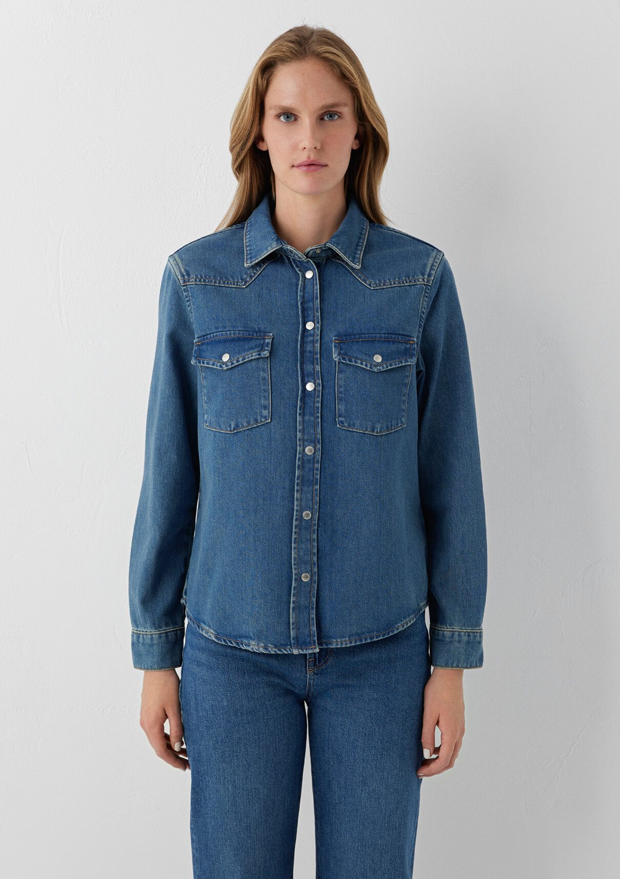 Mavi Angela Classic Denim Indigo Mavisi Jean Gömlek görsel 4
