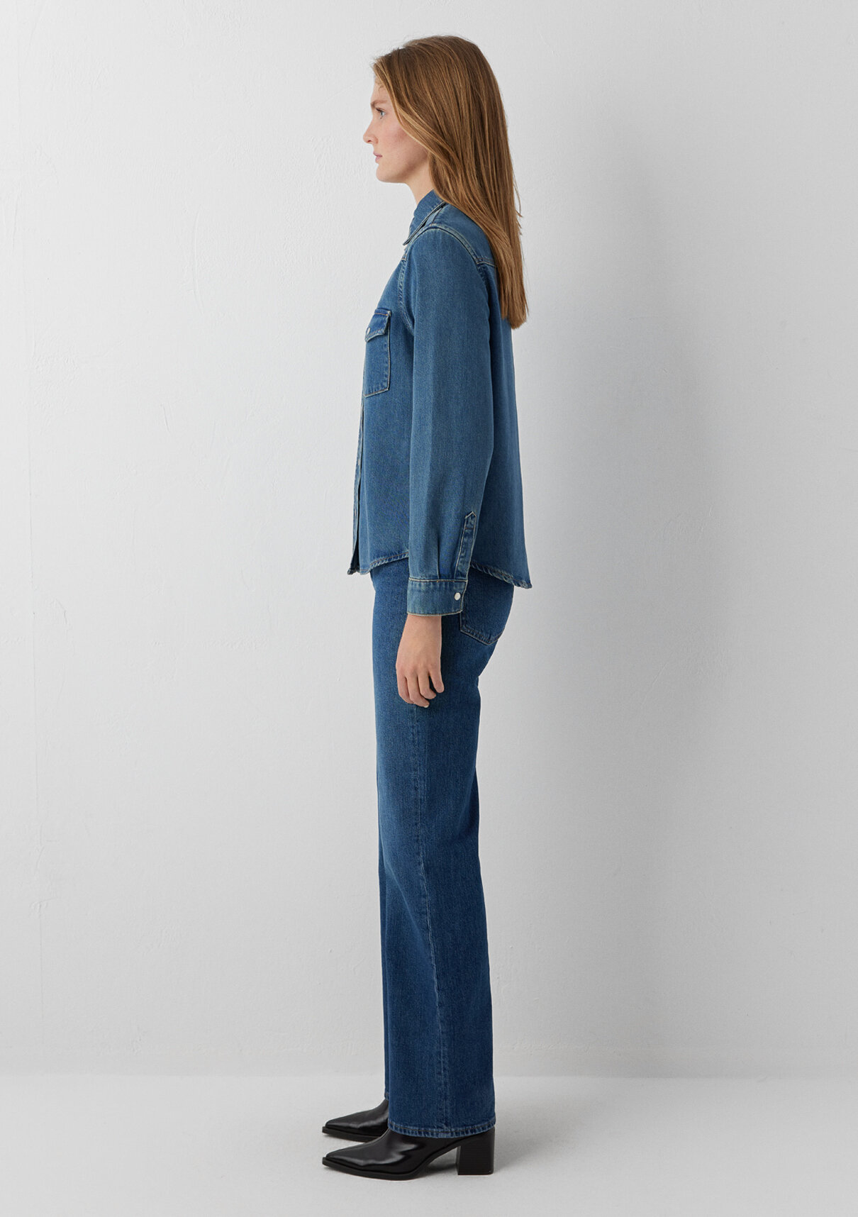 Mavi Angela Classic Denim Indigo Mavisi Jean Gömlek görsel 5