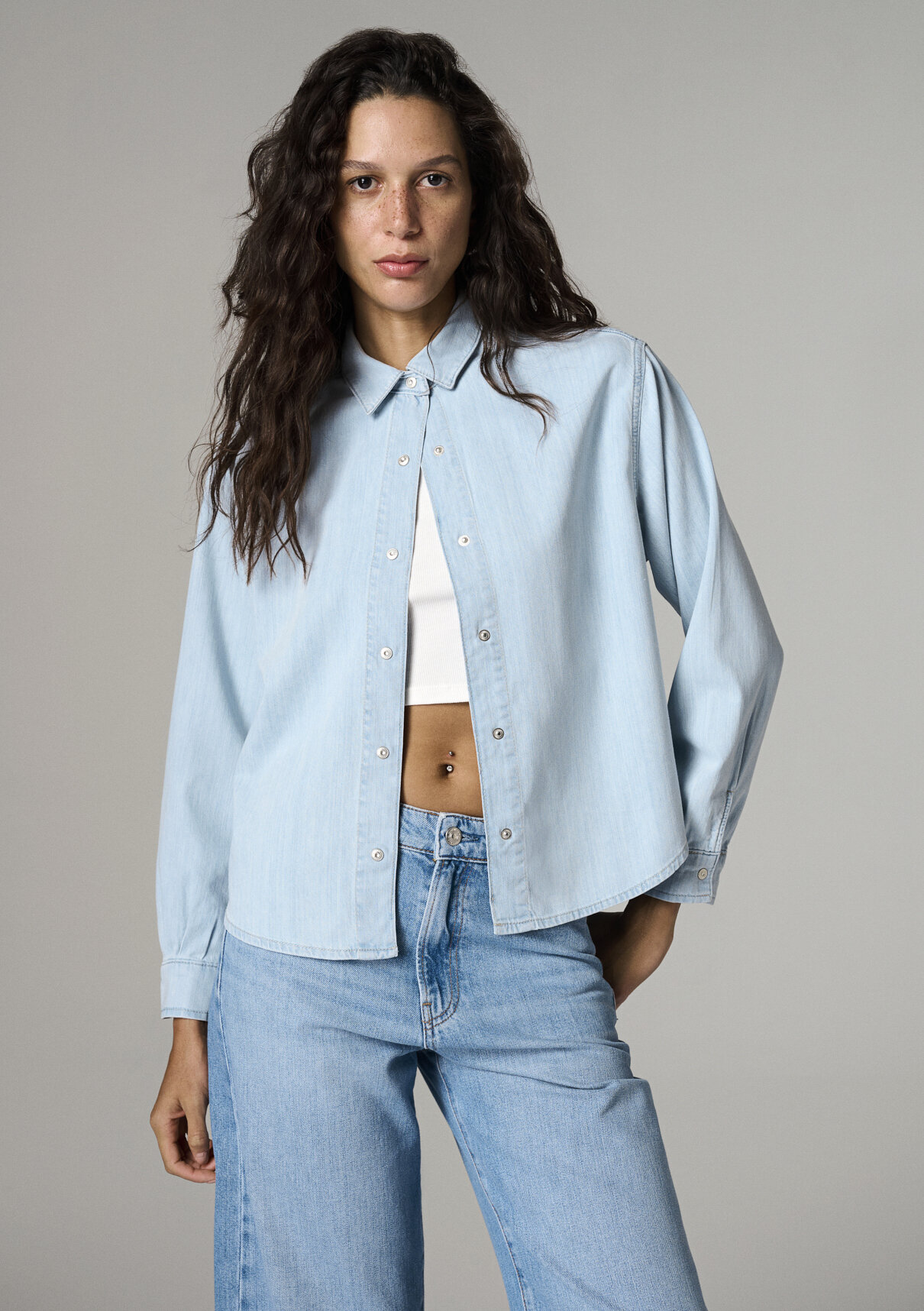 Mavi Garlia Classic Denim Açık Mavi Jean Gömlek