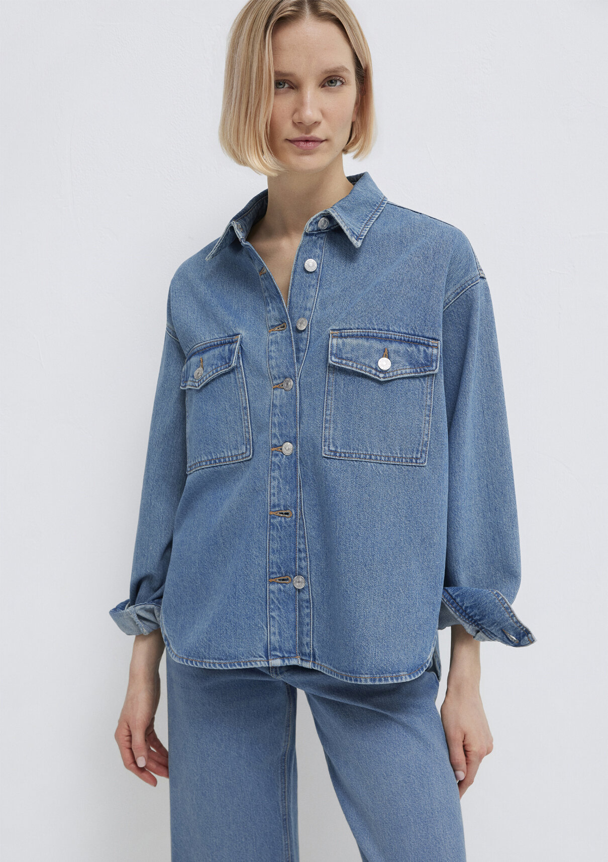 Mavi Bekka Classic Denim Indigo Mavisi Jean Gömlek görsel 2
