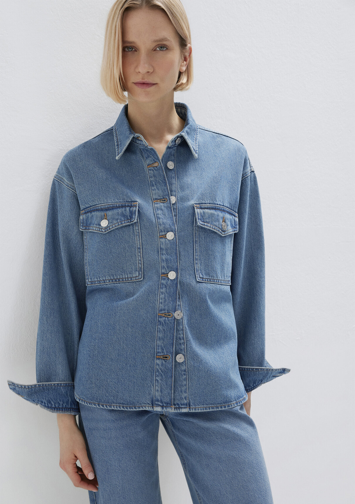 Mavi Bekka Classic Denim Indigo Mavisi Jean Gömlek görsel 3