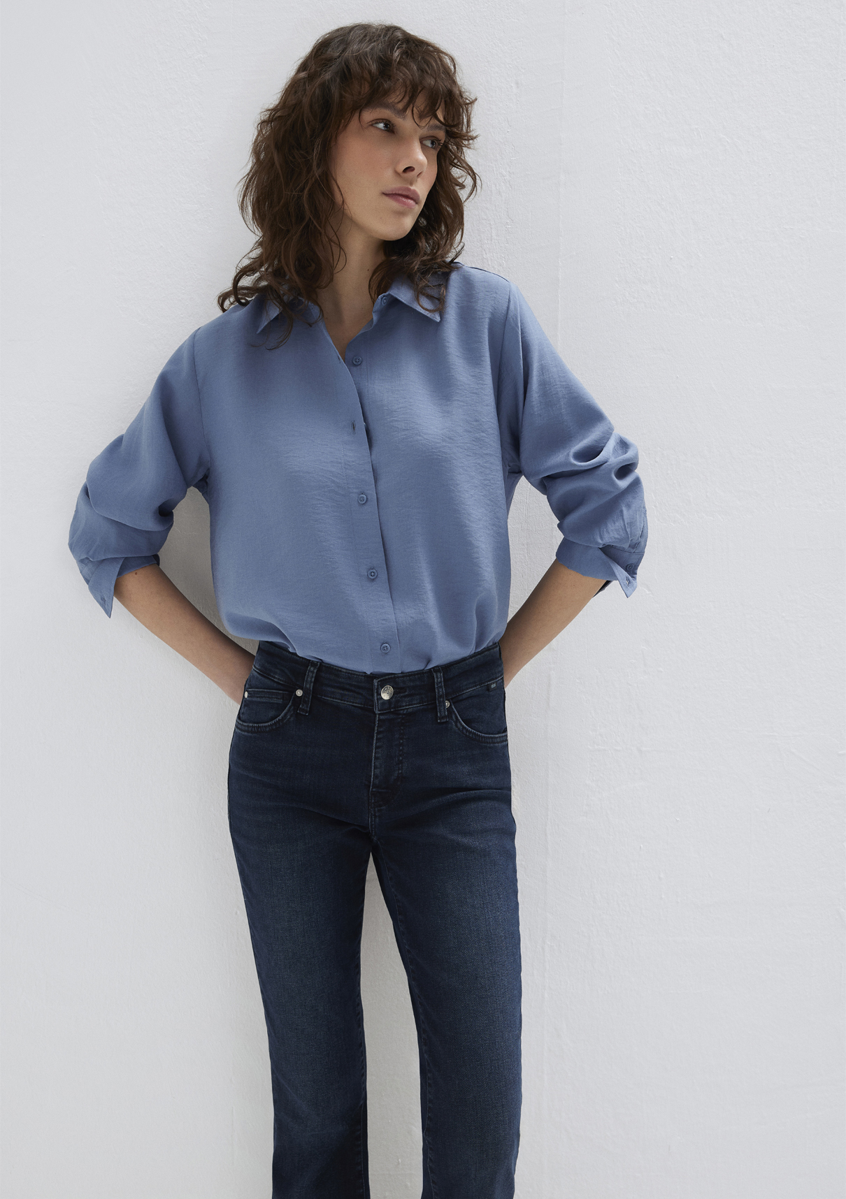Mavi Soft-Premium Mavi (TENCEL™) Liyosel Karışımlı Gömlek