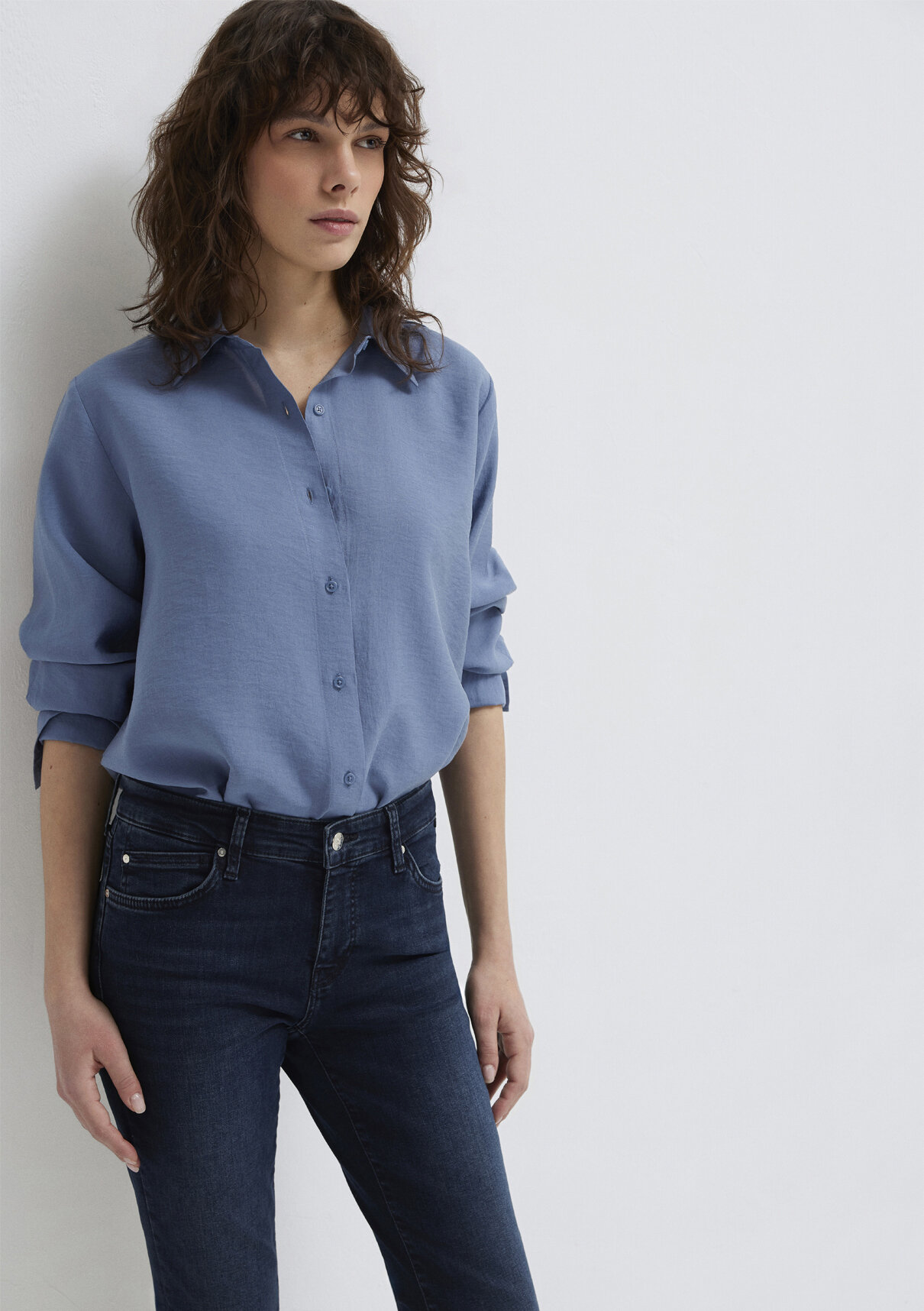 Mavi Soft-Premium Mavi (TENCEL™) Liyosel Karışımlı Gömlek görsel 2