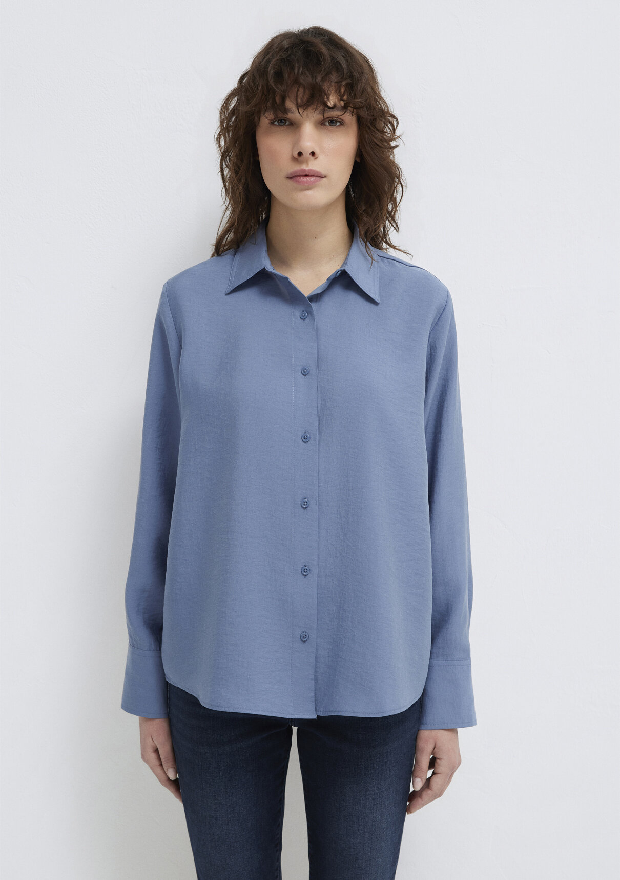 Mavi Soft-Premium Mavi (TENCEL™) Liyosel Karışımlı Gömlek görsel 3