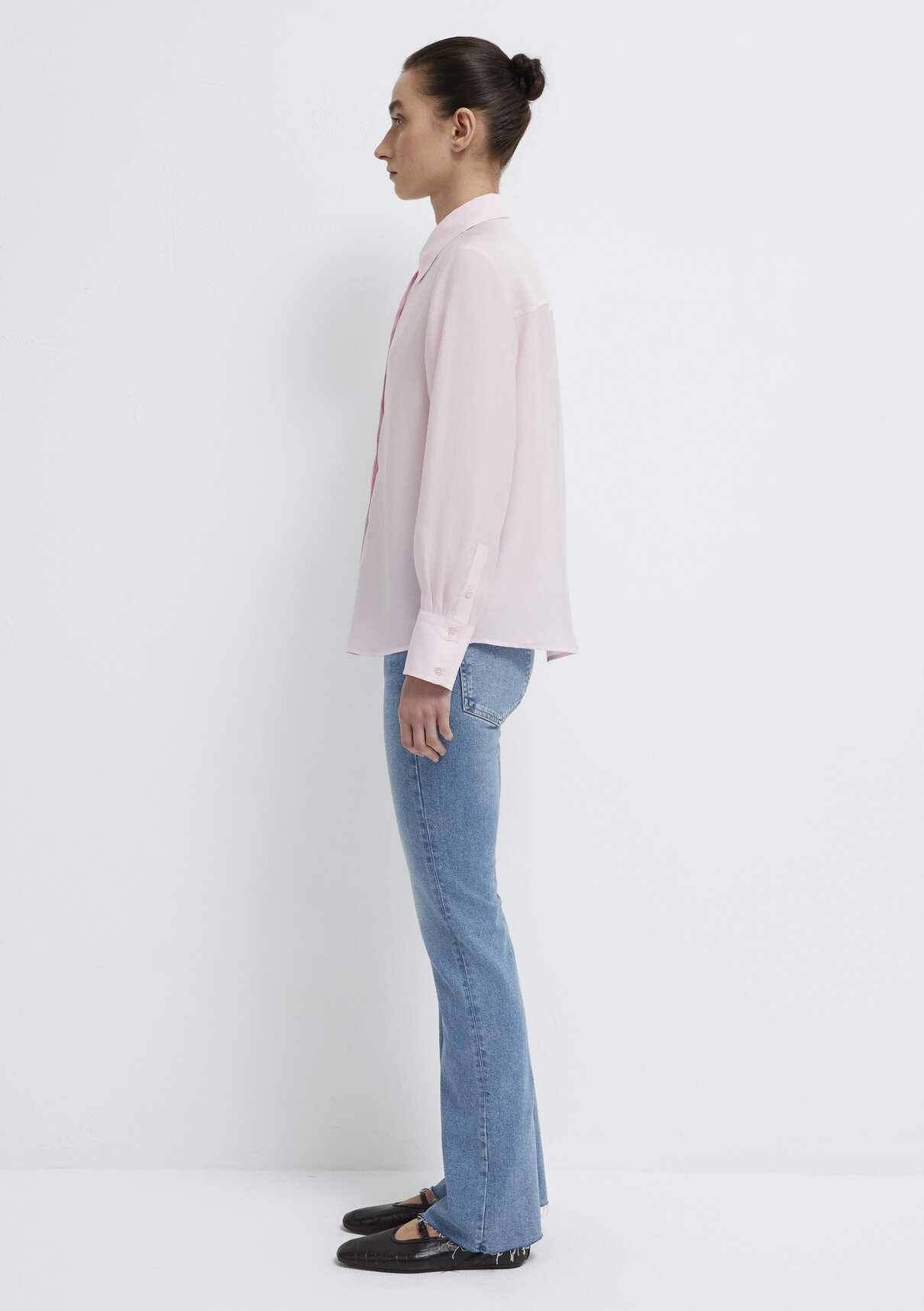 Mavi Pembe (TENCEL™) Liyosel Karışımlı Gömlek görsel 4