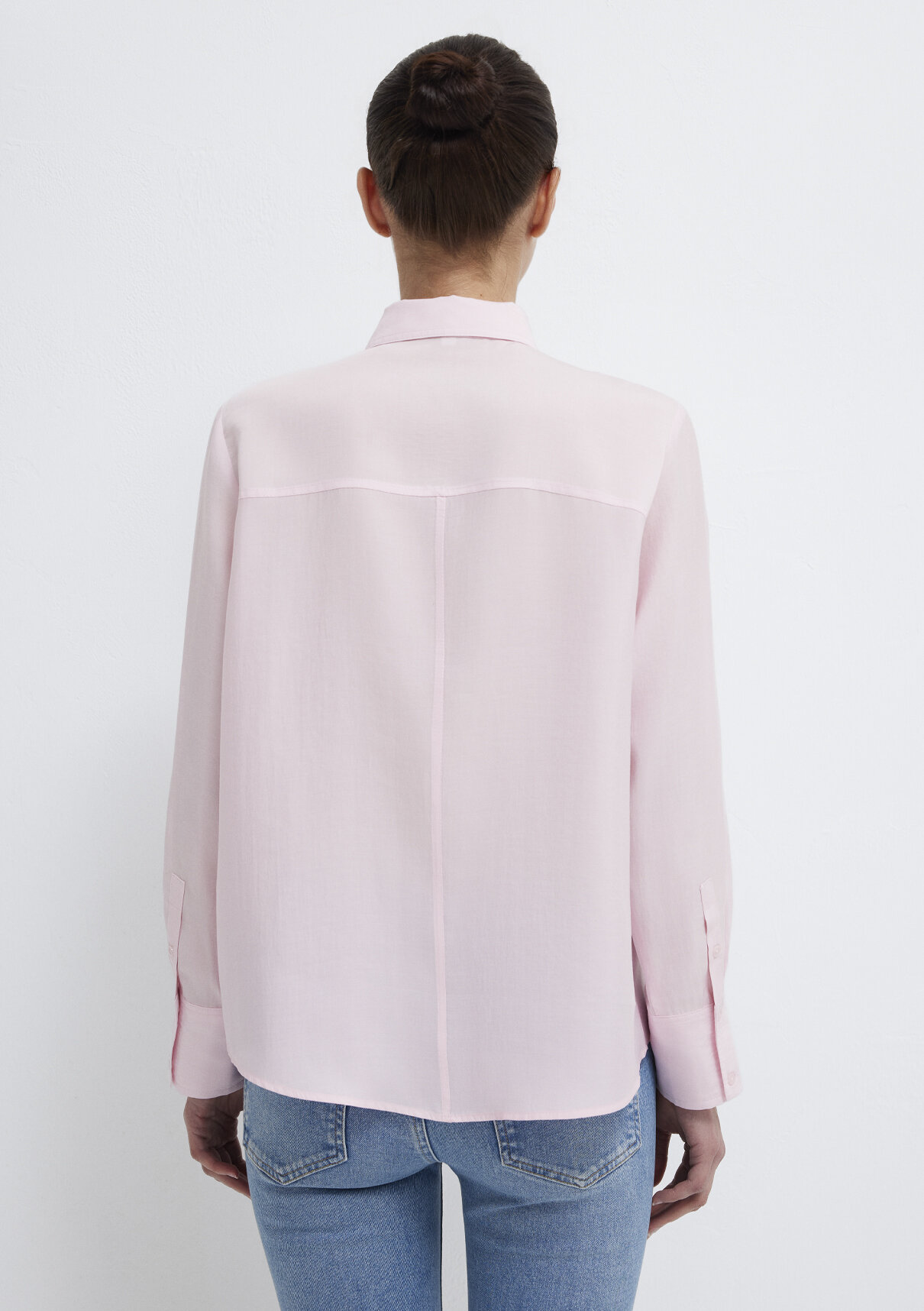 Mavi Pembe (TENCEL™) Liyosel Karışımlı Gömlek görsel 5