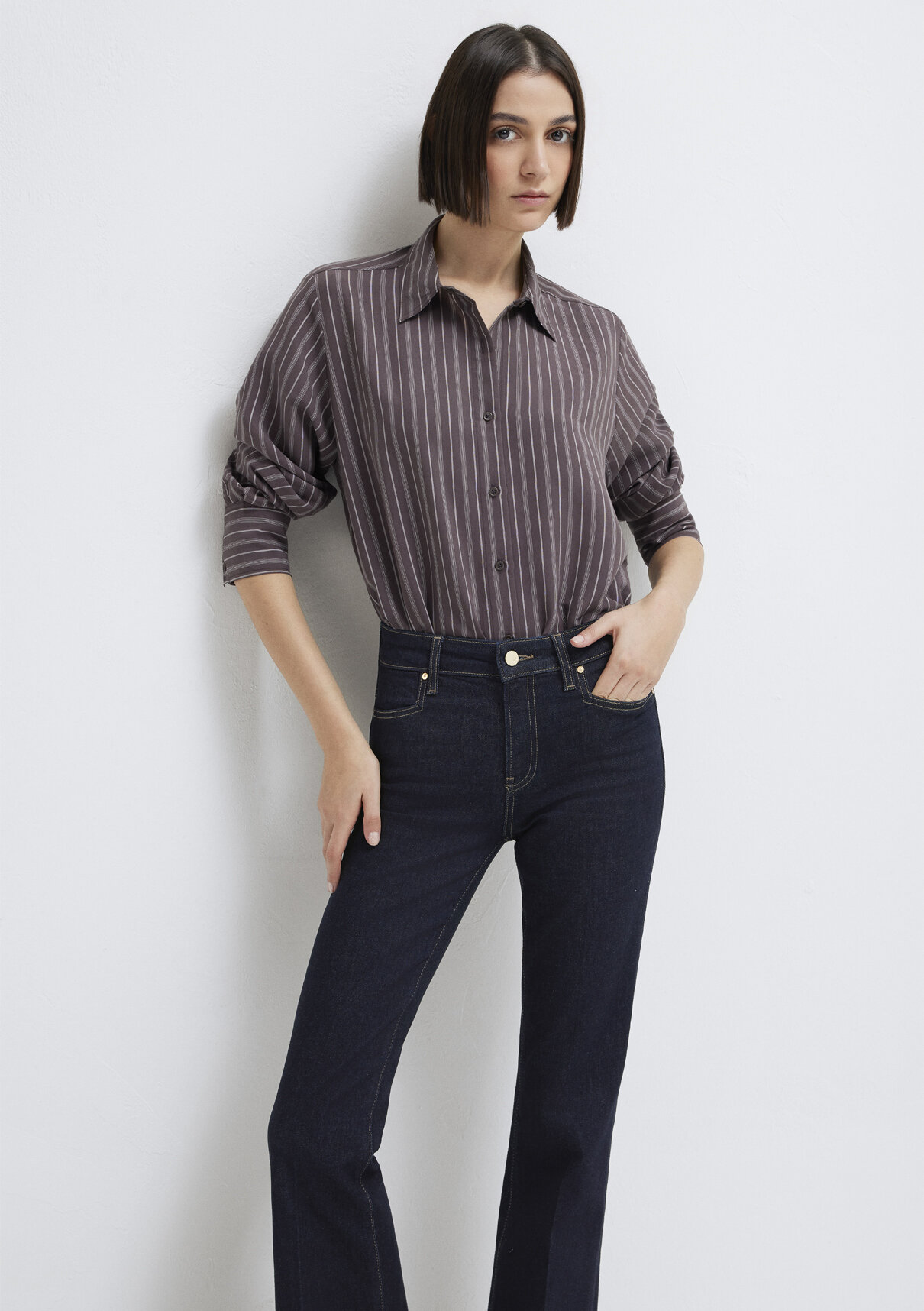 Mavi Mor (TENCEL™) Liyosel Karışımlı Gömlek görsel 2