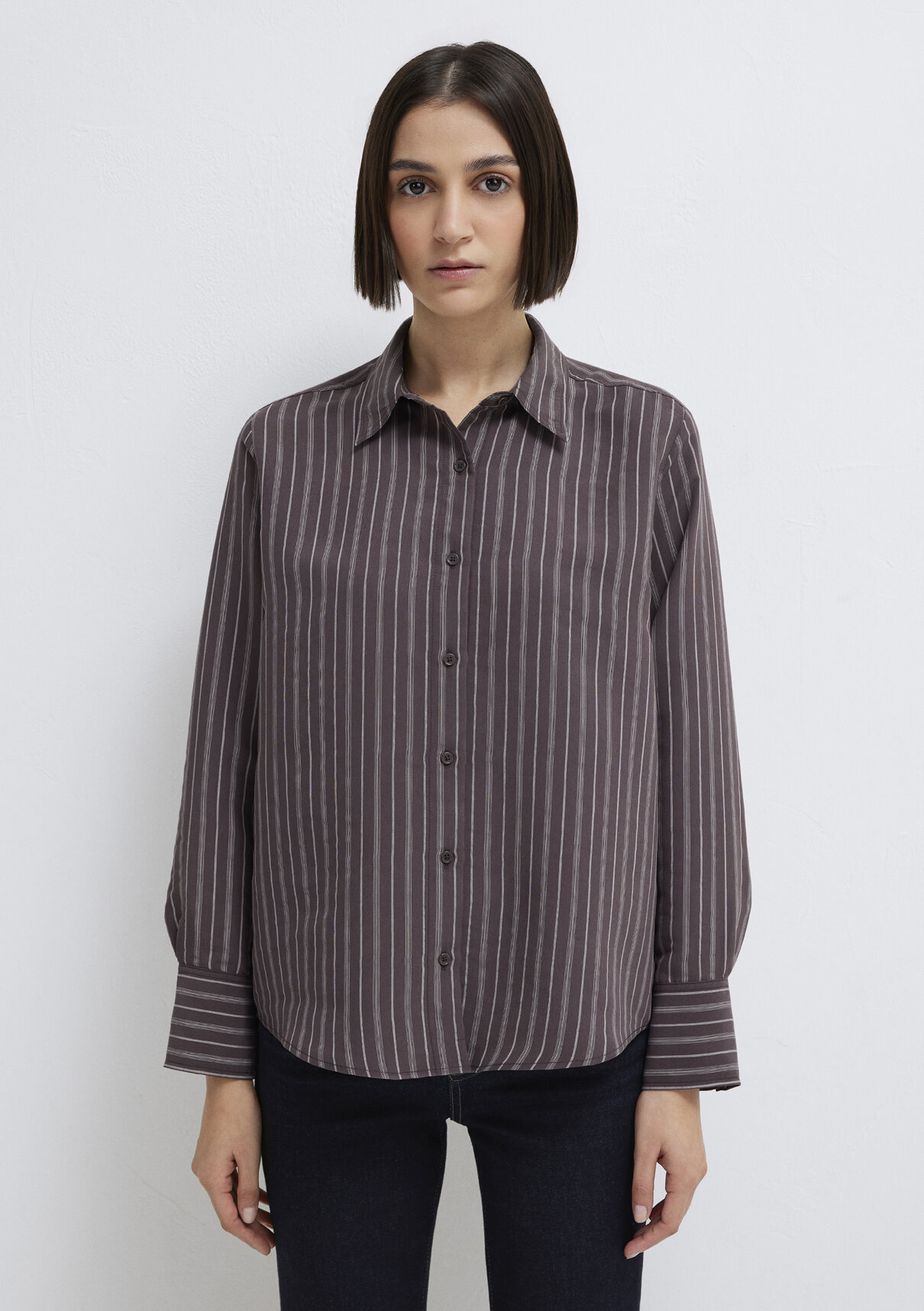 Mavi Mor (TENCEL™) Liyosel Karışımlı Gömlek görsel 3