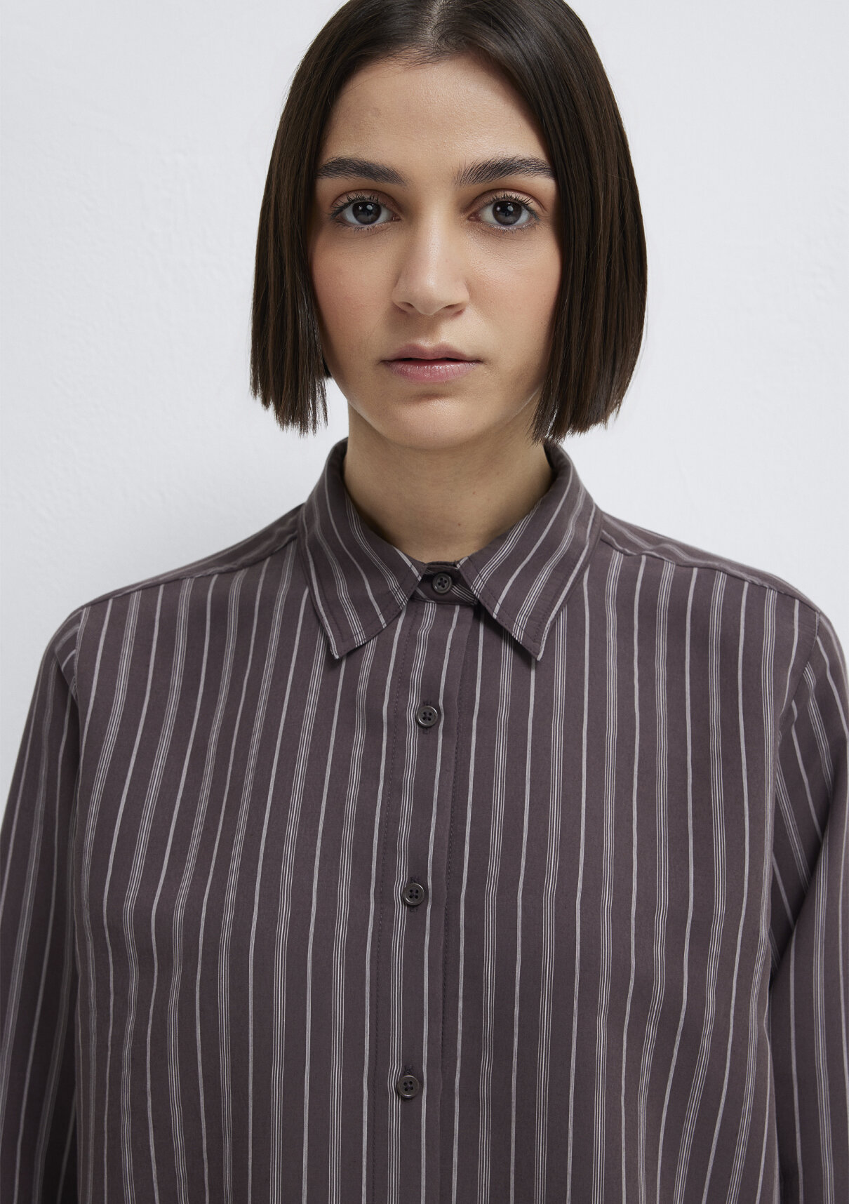 Mavi Mor (TENCEL™) Liyosel Karışımlı Gömlek görsel 6