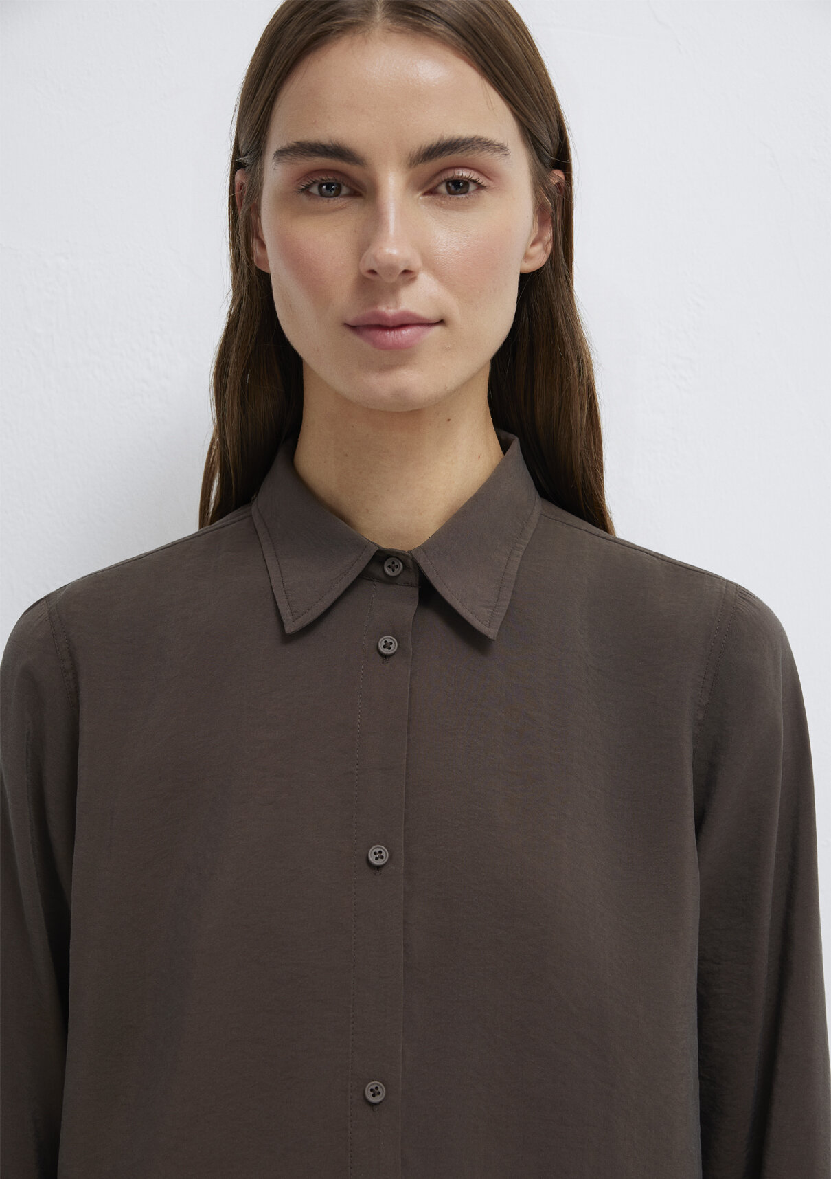 Mavi Kahverengi (TENCEL™) Liyosel Karışımlı Gömlek görsel 7
