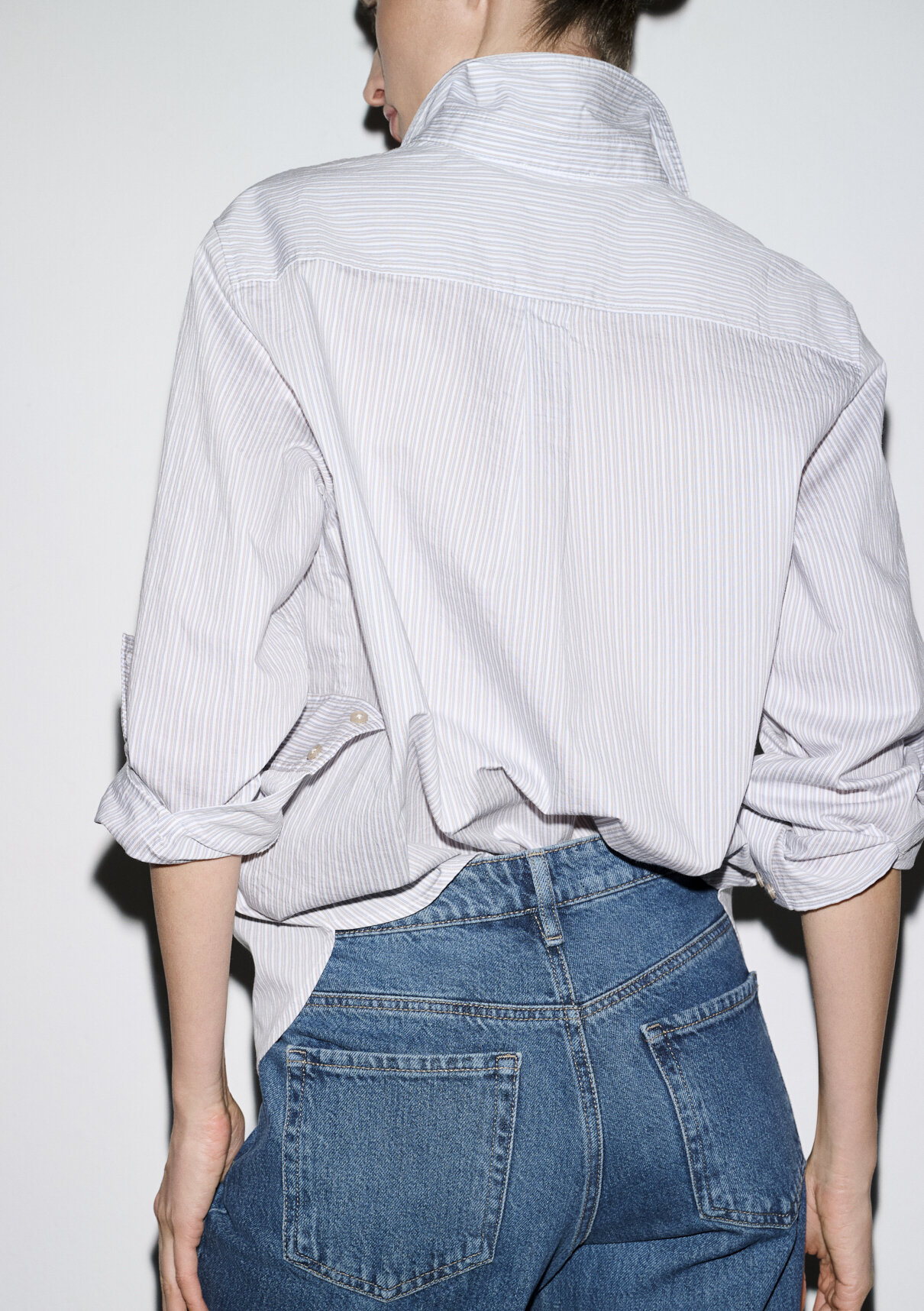 Mavi Çizgili Mavi Gömlek görsel 3