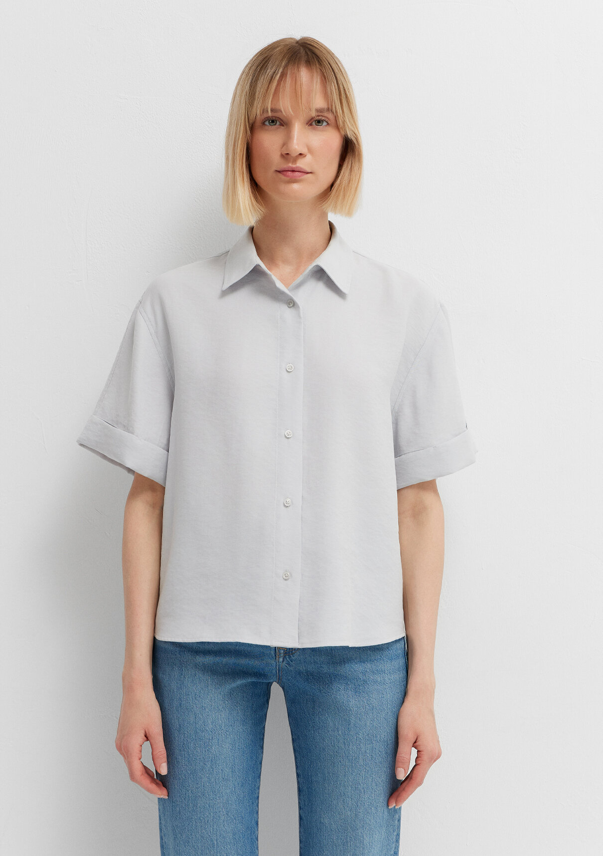 Mavi Modal (Tencel™) Karışımlı Açık Mavi Gömlek görsel 3