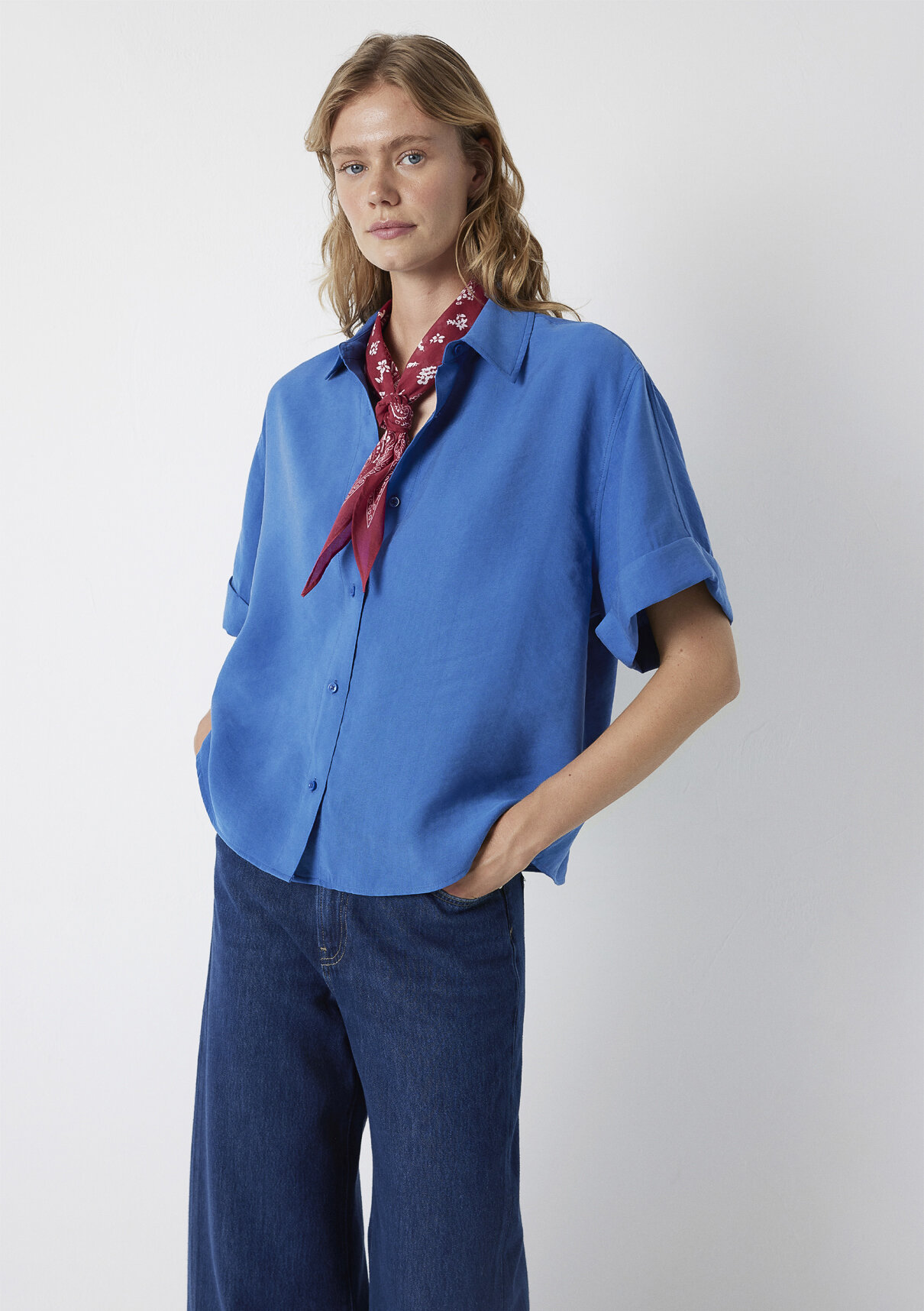 Mavi Modal (Tencel™) Karışımlı Mavi Gömlek