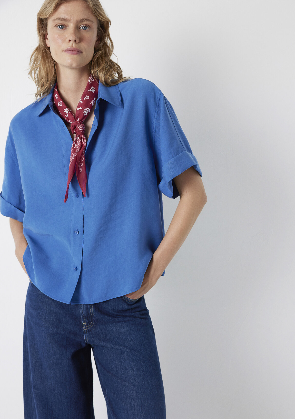 Mavi Modal (Tencel™) Karışımlı Mavi Gömlek görsel 2