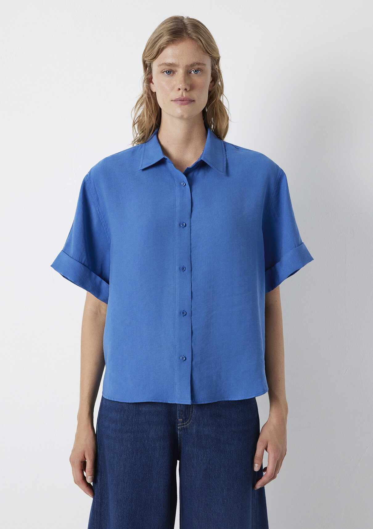 Mavi Modal (Tencel™) Karışımlı Mavi Gömlek görsel 3