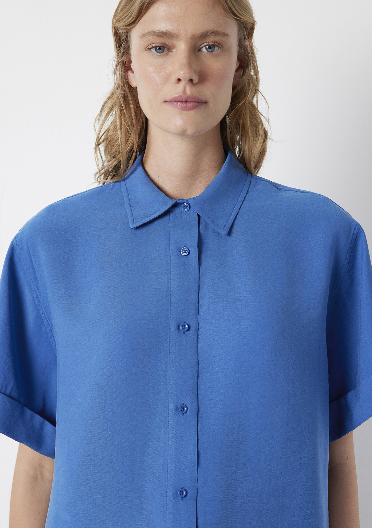 Mavi Modal (Tencel™) Karışımlı Mavi Gömlek görsel 6