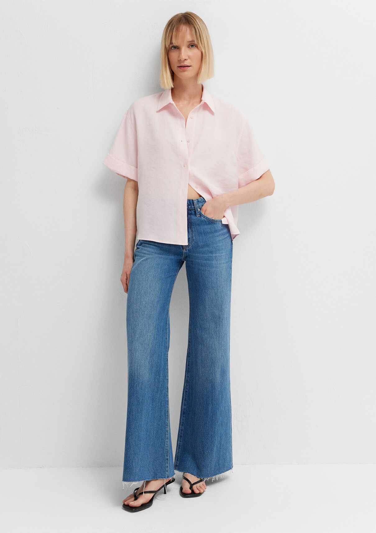 Mavi Modal (Tencel™) Karışımlı Pembe Gömlek görsel 2