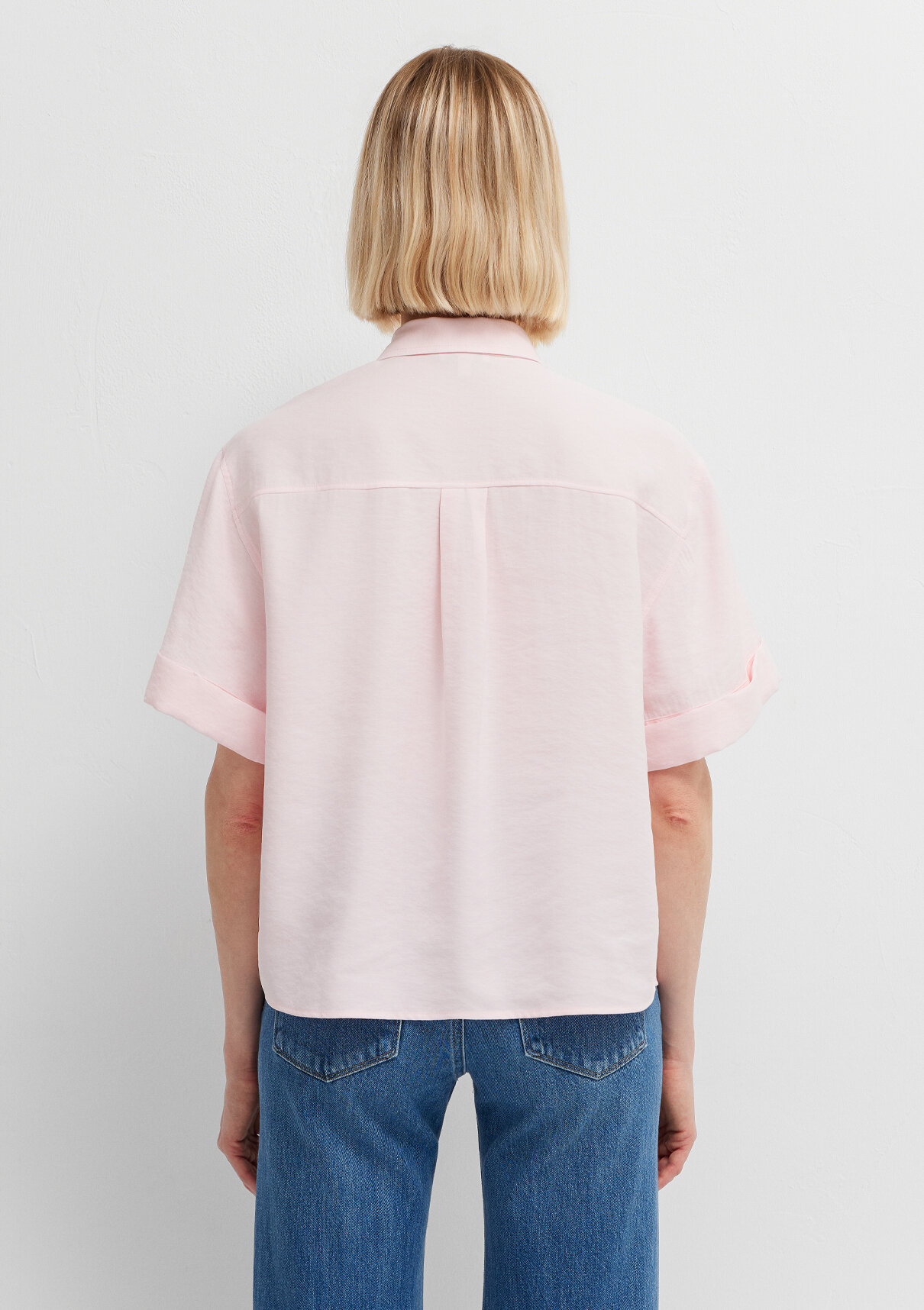 Mavi Modal (Tencel™) Karışımlı Pembe Gömlek görsel 5