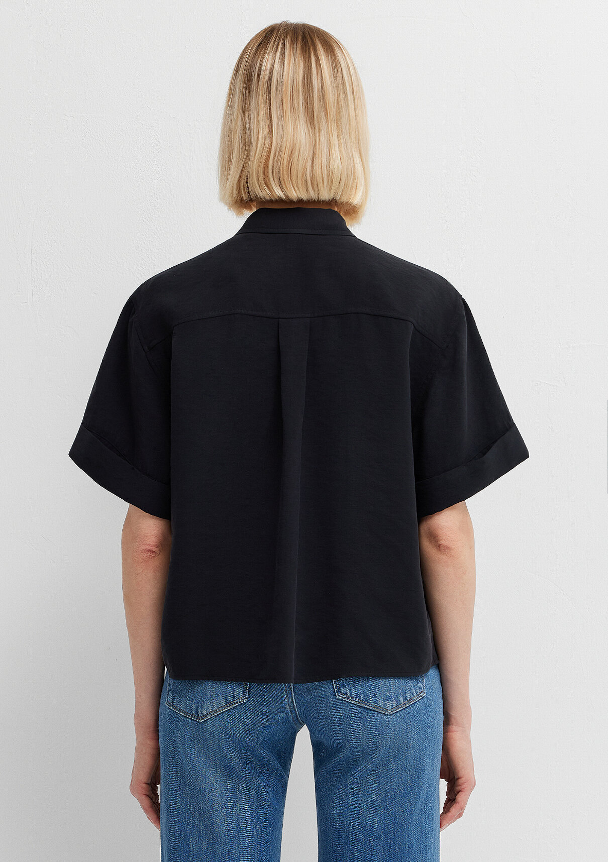 Mavi Modal (Tencel™) Karışımlı Siyah Gömlek görsel 5