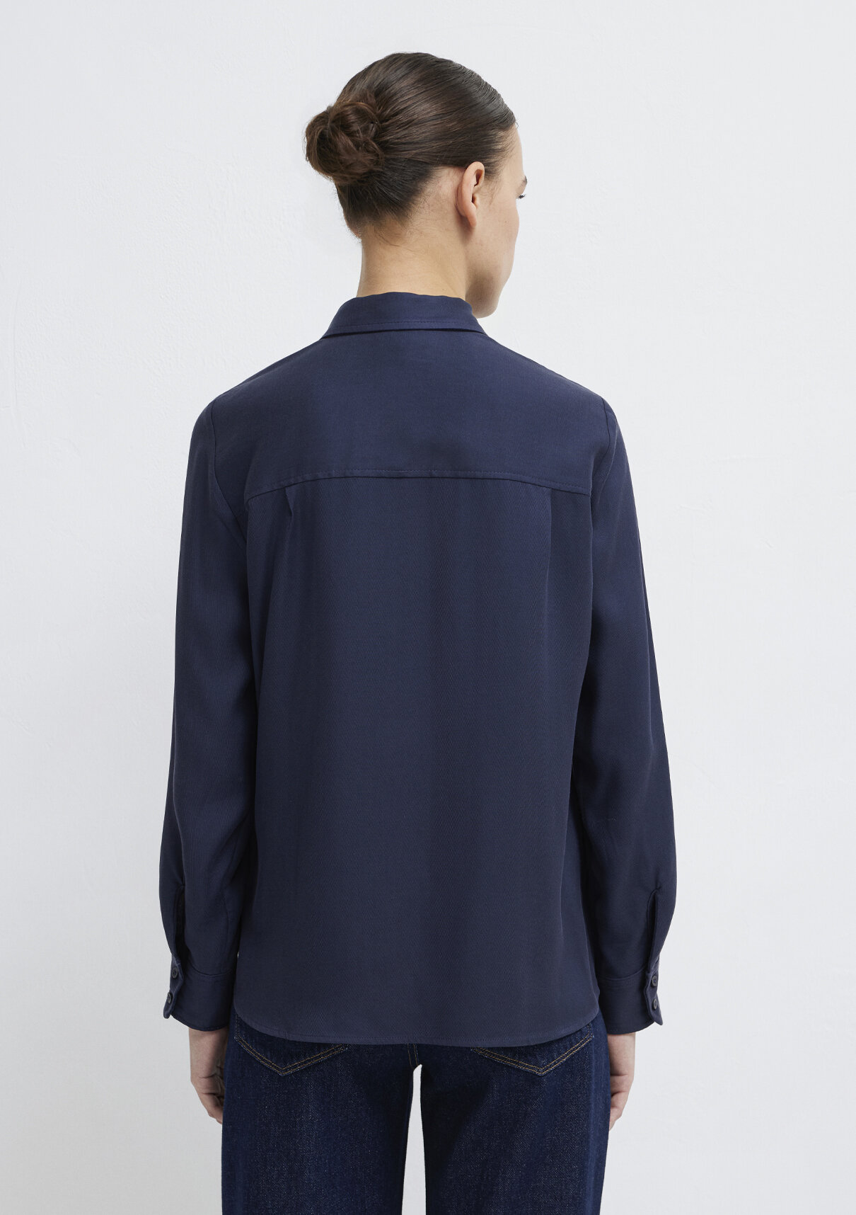 Mavi Lacivert (TENCEL™) Liyosel Gömlek görsel 6