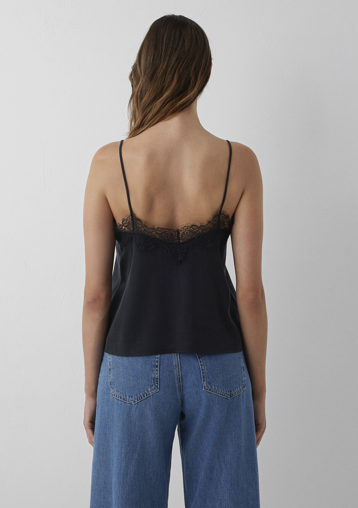 Mavi (Tencel™) Lyocell Dantelli Siyah Bluz görsel 5